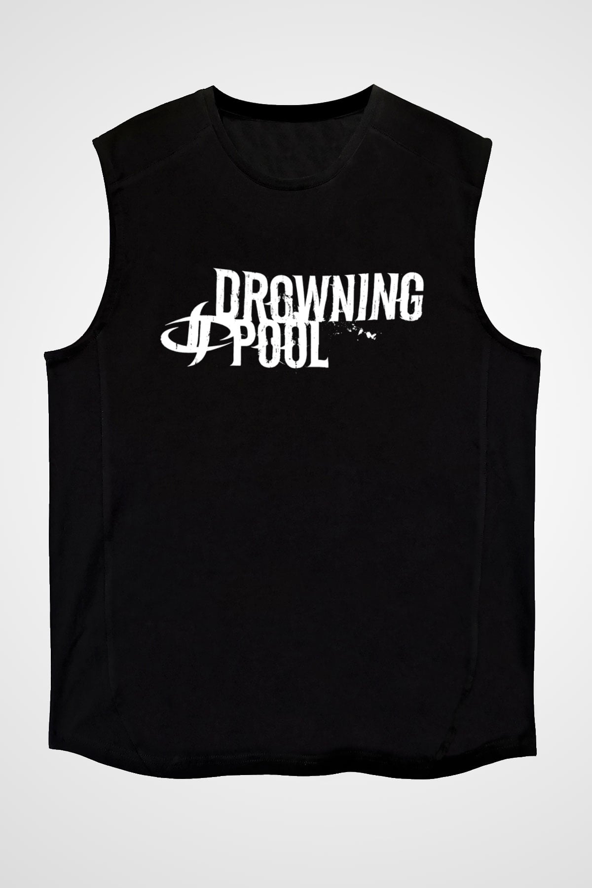 Drowning Pool Baskılı Unisex Siyah Kolsuz Tişört - Tshirt