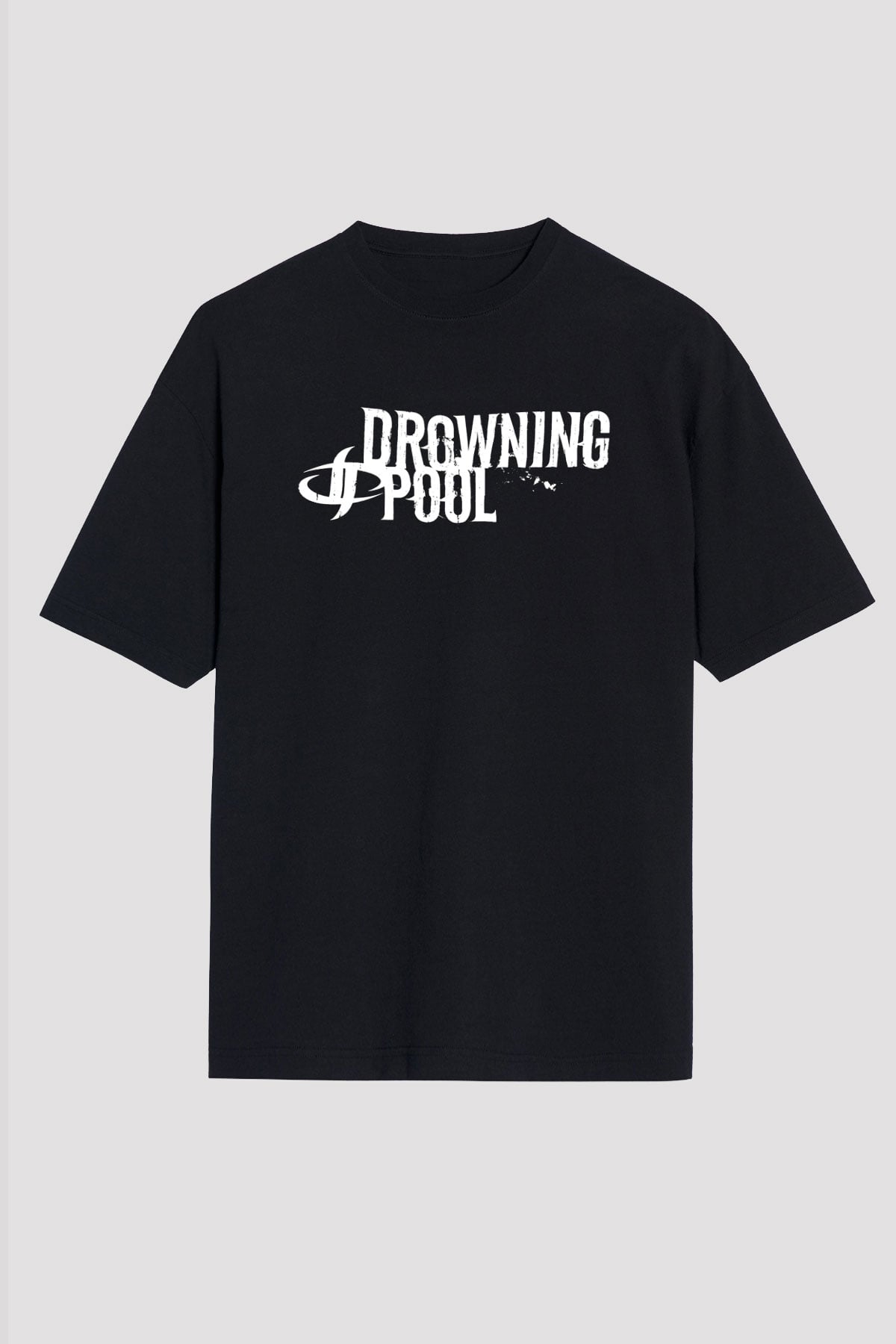 Drowning Pool Baskılı Unisex Siyah Oversize Tişört - Tshirt