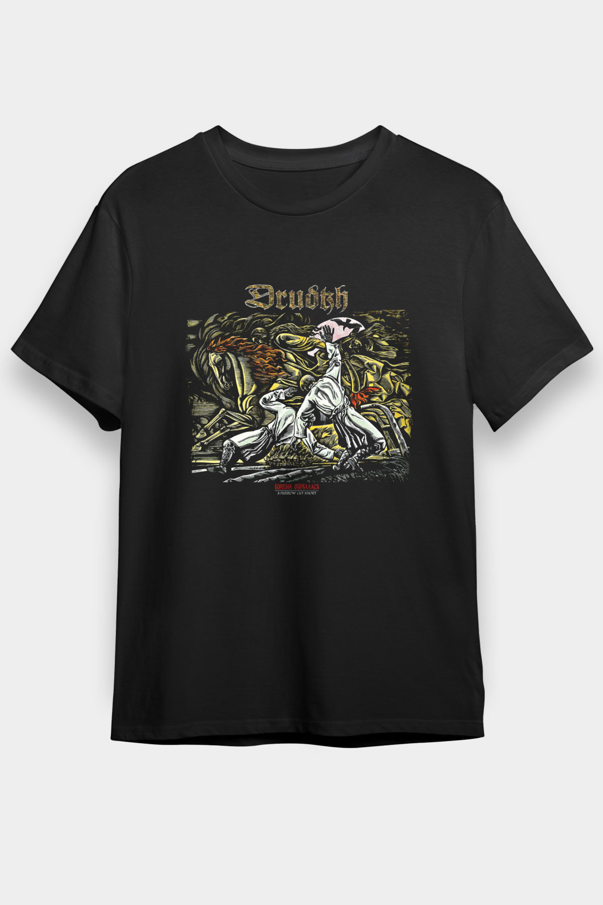 Drudkh Baskılı Unisex Siyah Tişört