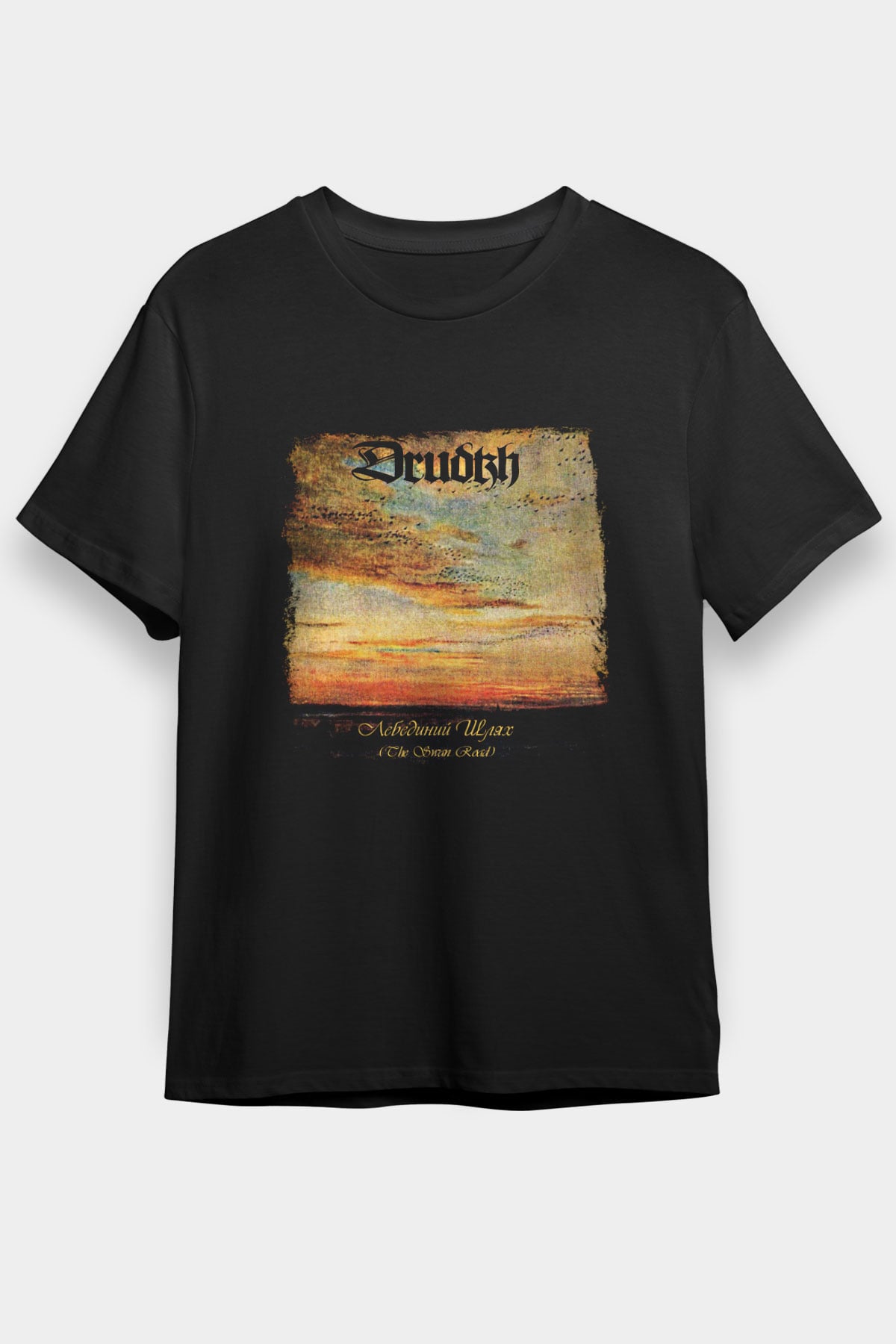 Drudkh Baskılı Unisex Siyah Tişört