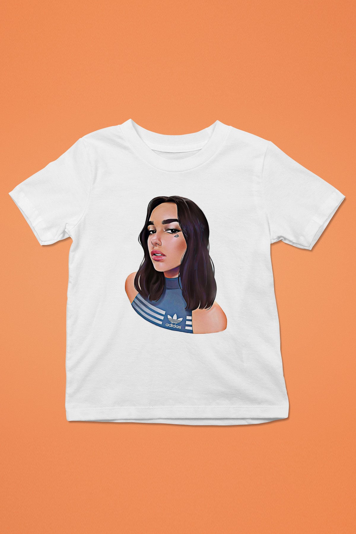 Dua Lipa Baskılı Beyaz Unisex Beyaz Çocuk Tişört - Tshirt