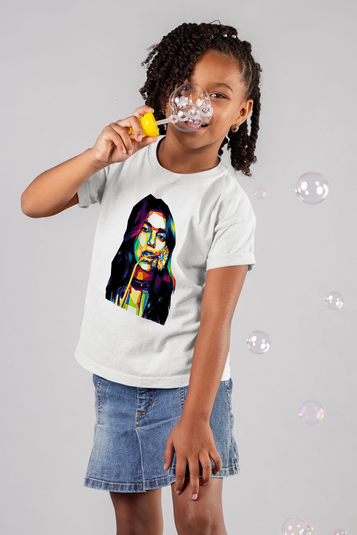 Dua Lipa Baskılı Beyaz Unisex Beyaz Çocuk Tişört - Tshirt
