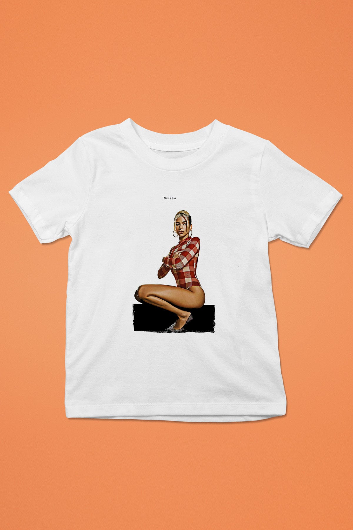 Dua Lipa Baskılı Beyaz Unisex Beyaz Çocuk Tişört - Tshirt