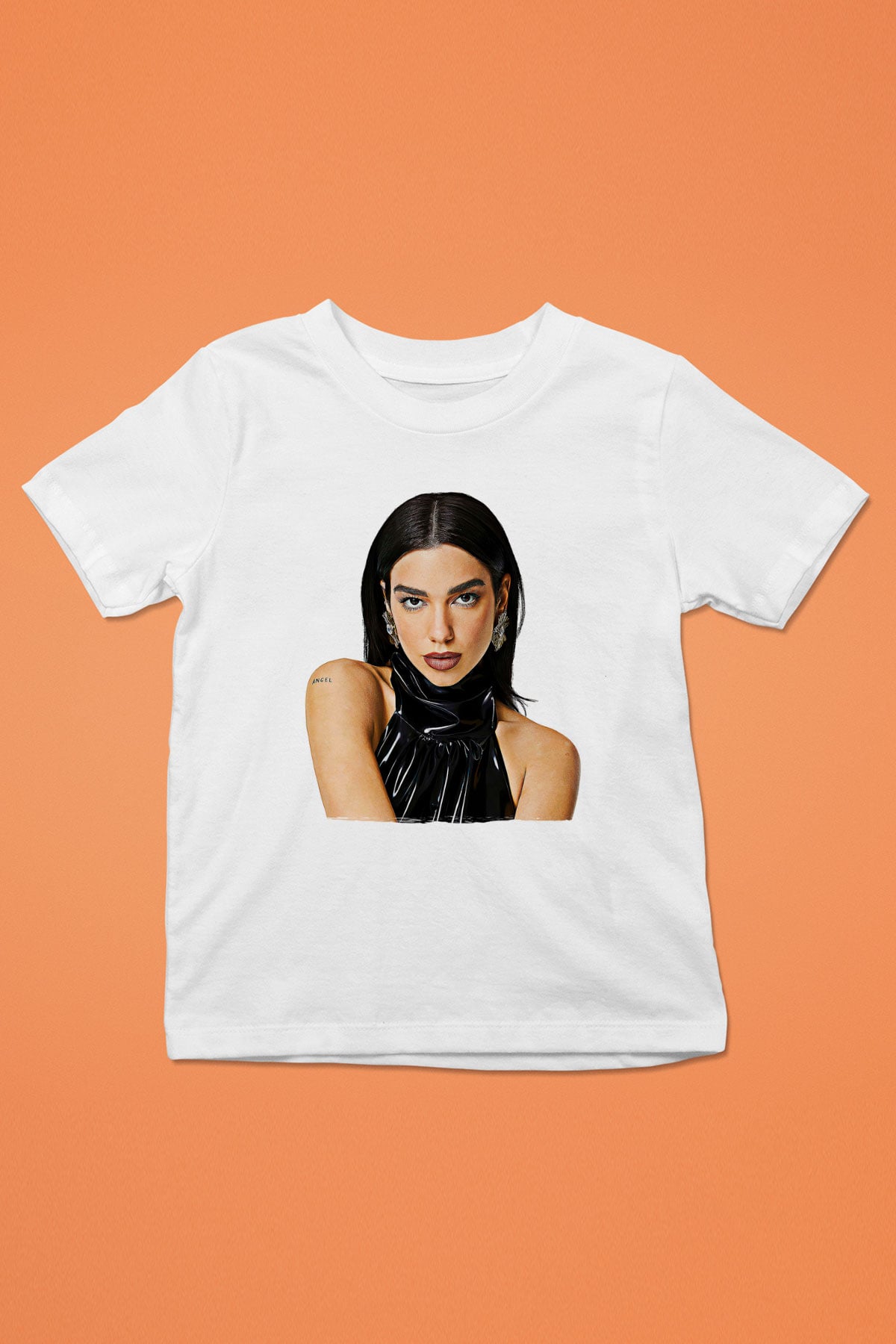 Dua Lipa Baskılı Beyaz Unisex Beyaz Çocuk Tişört - Tshirt