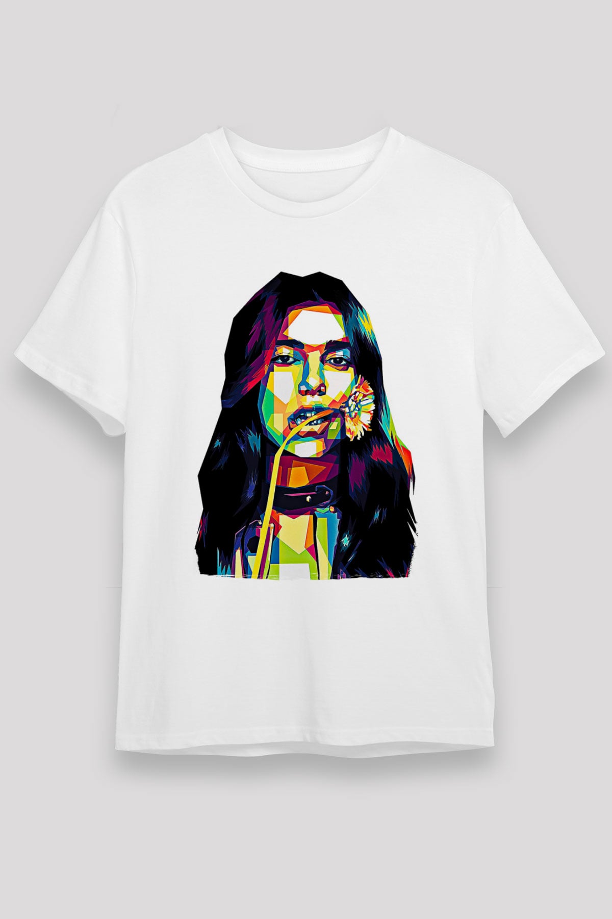 Dua Lipa Baskılı Unisex Beyaz Tişört - Tshirt