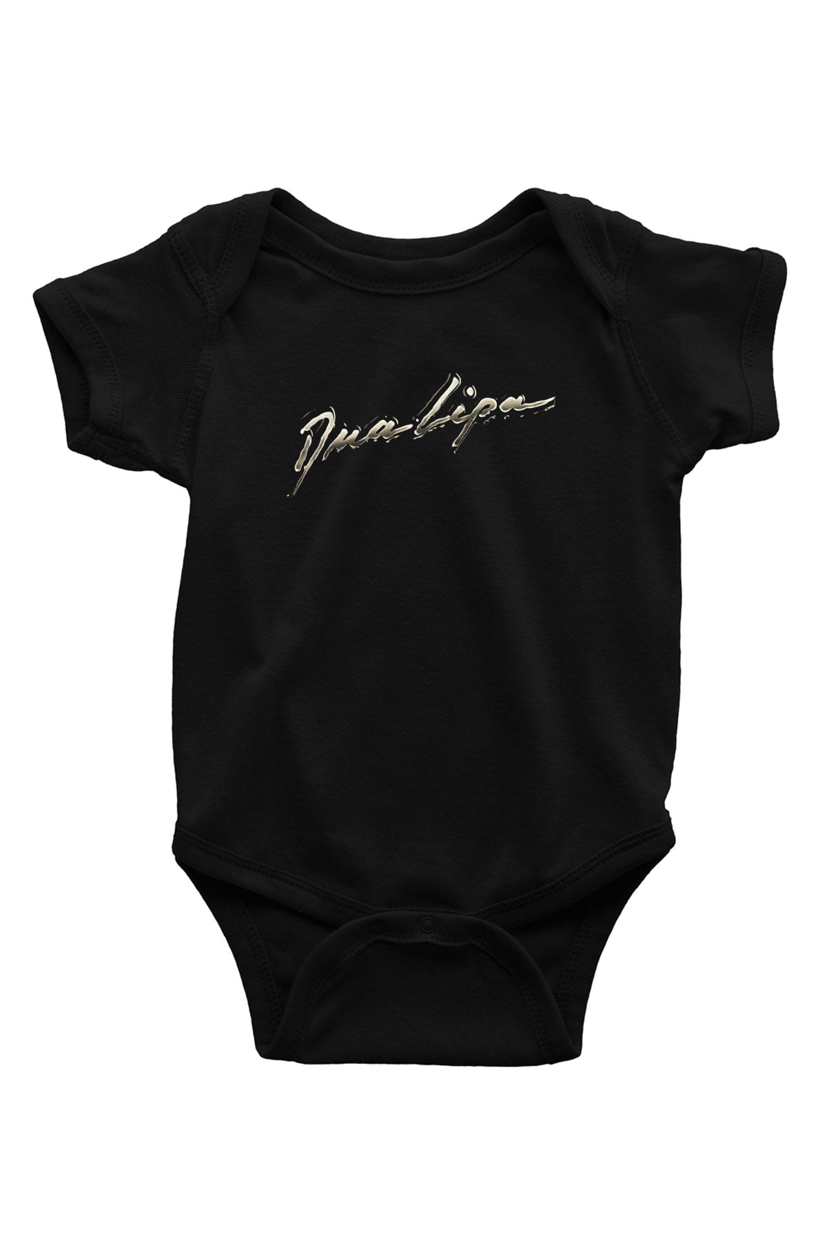 Dua Lipa Baskılı Unisex Siyah Bebek Body - Zıbın
