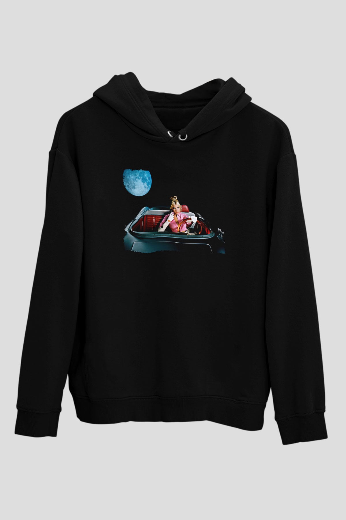 Dua Lipa Baskılı Unisex Siyah Hoodie