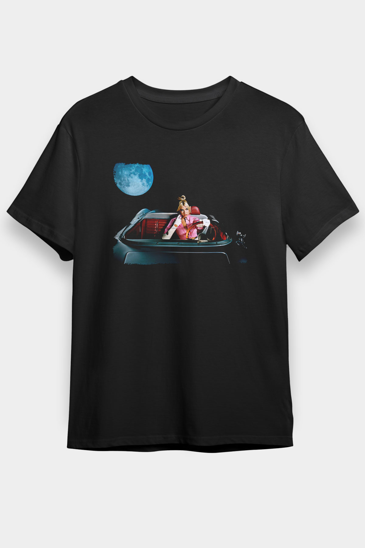 Dua Lipa Baskılı Unisex Siyah Tişört - Tshirt