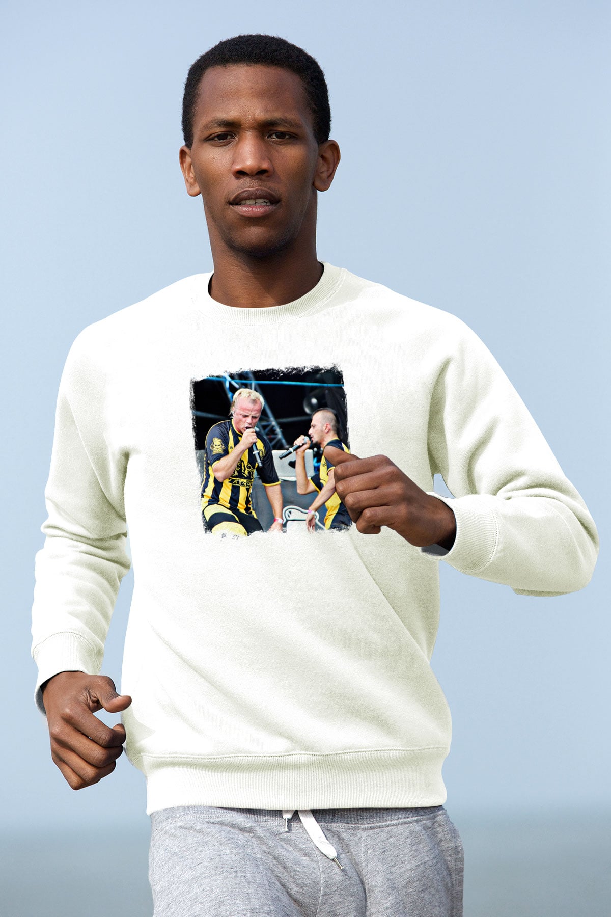 Dubioza Kolektiv Baskılı Unisex Beyaz Sweatshirt
