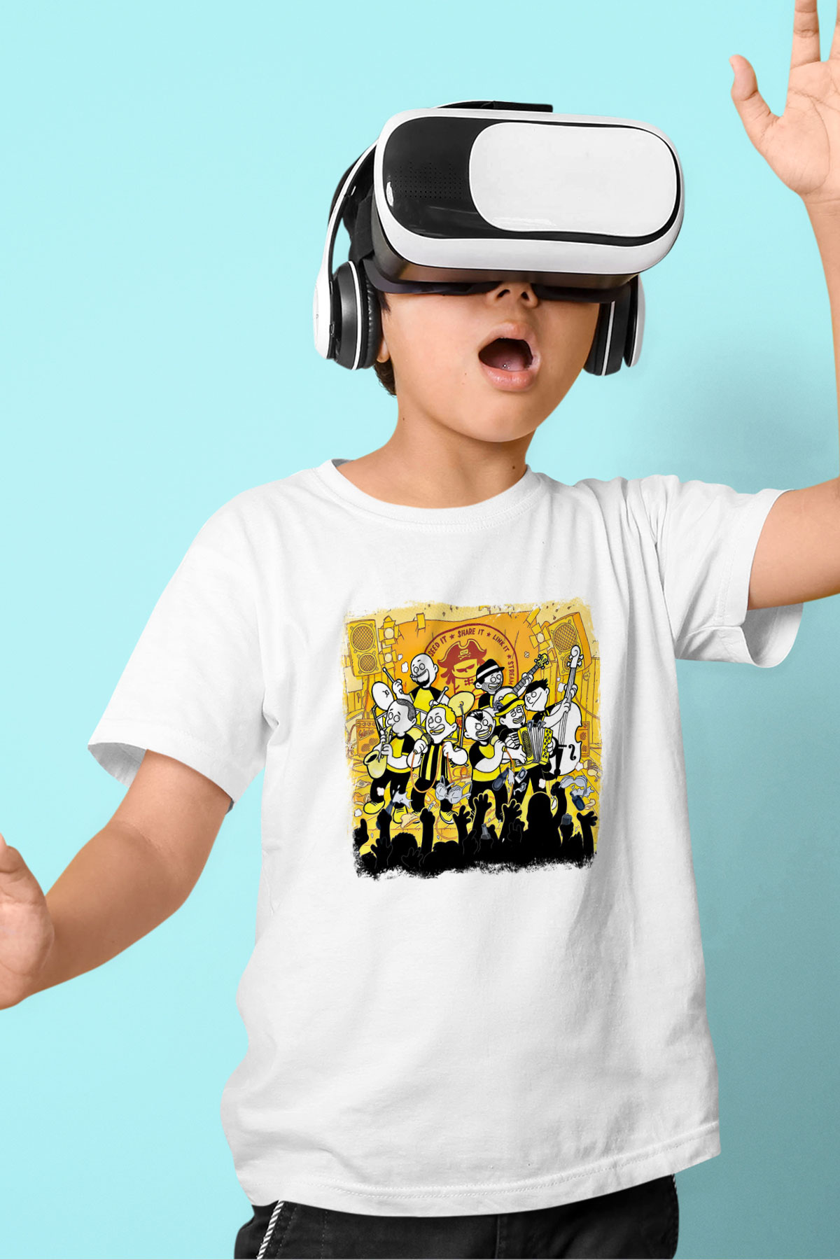 Dubioza Kolektiv Baskılı Unisex Beyaz Çocuk Tişört