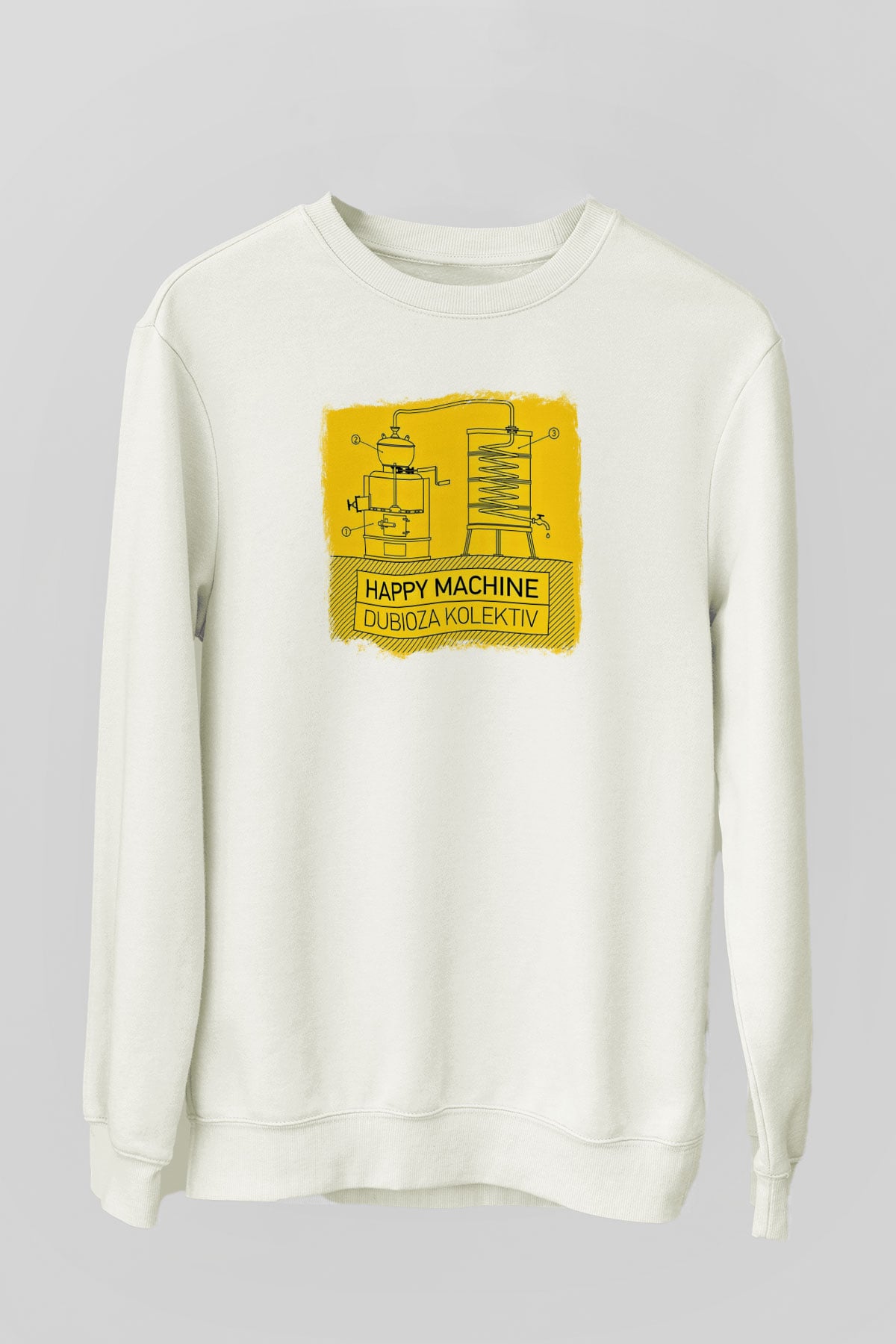 Dubioza Kolektiv Baskılı Unisex Beyaz Sweatshirt
