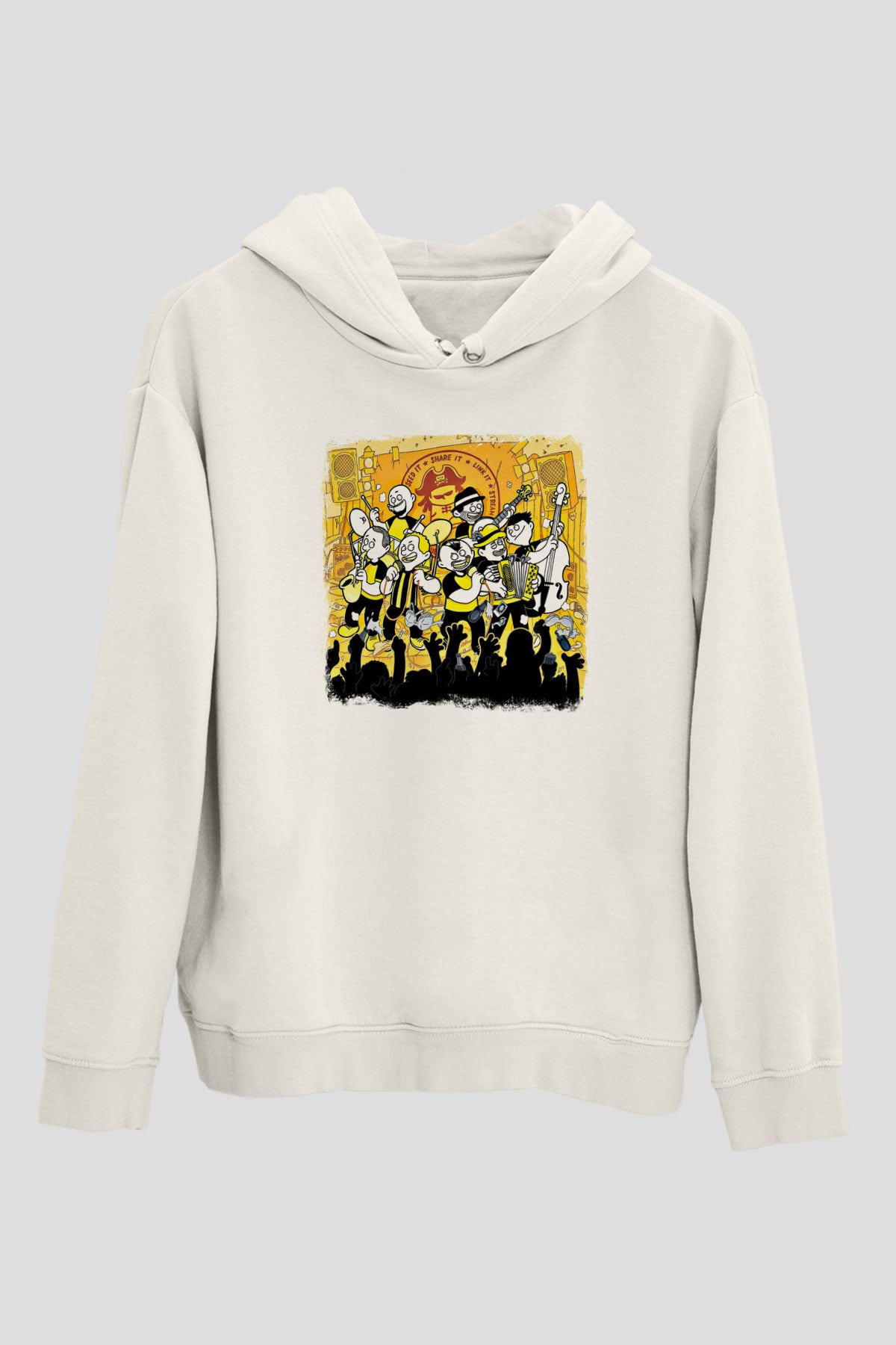 Dubioza Kolektiv Baskılı Unisex Beyaz Hoodie