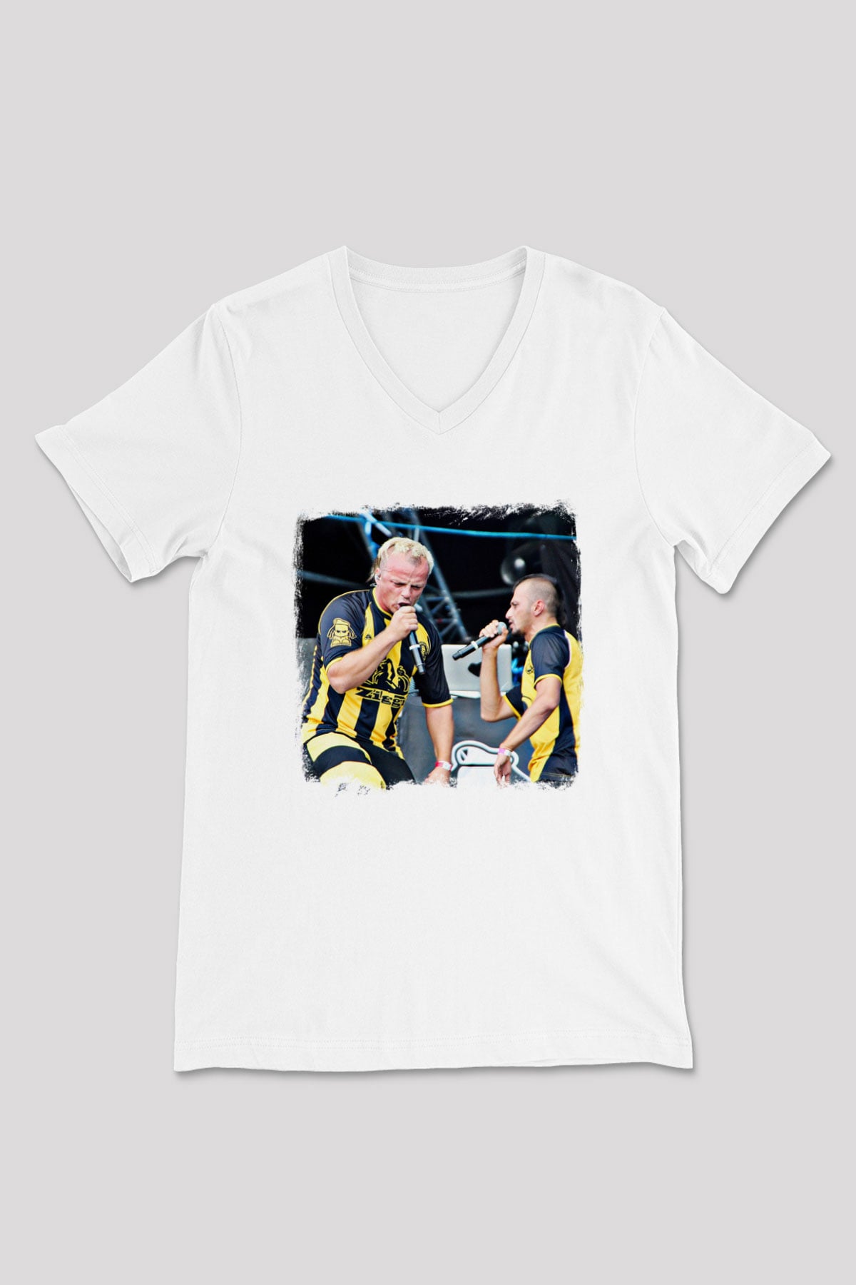 Dubioza Kolektiv Baskılı Unisex Beyaz V Yaka Tişört