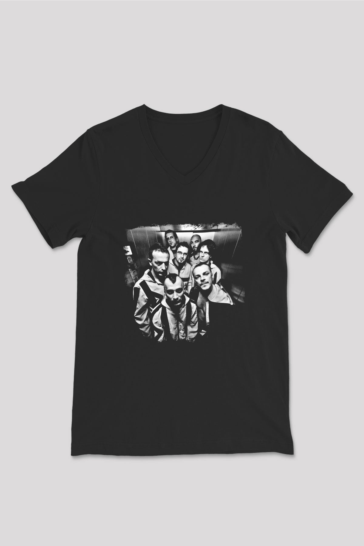 Dubioza Kolektiv Baskılı Unisex Siyah V Yaka Tişört