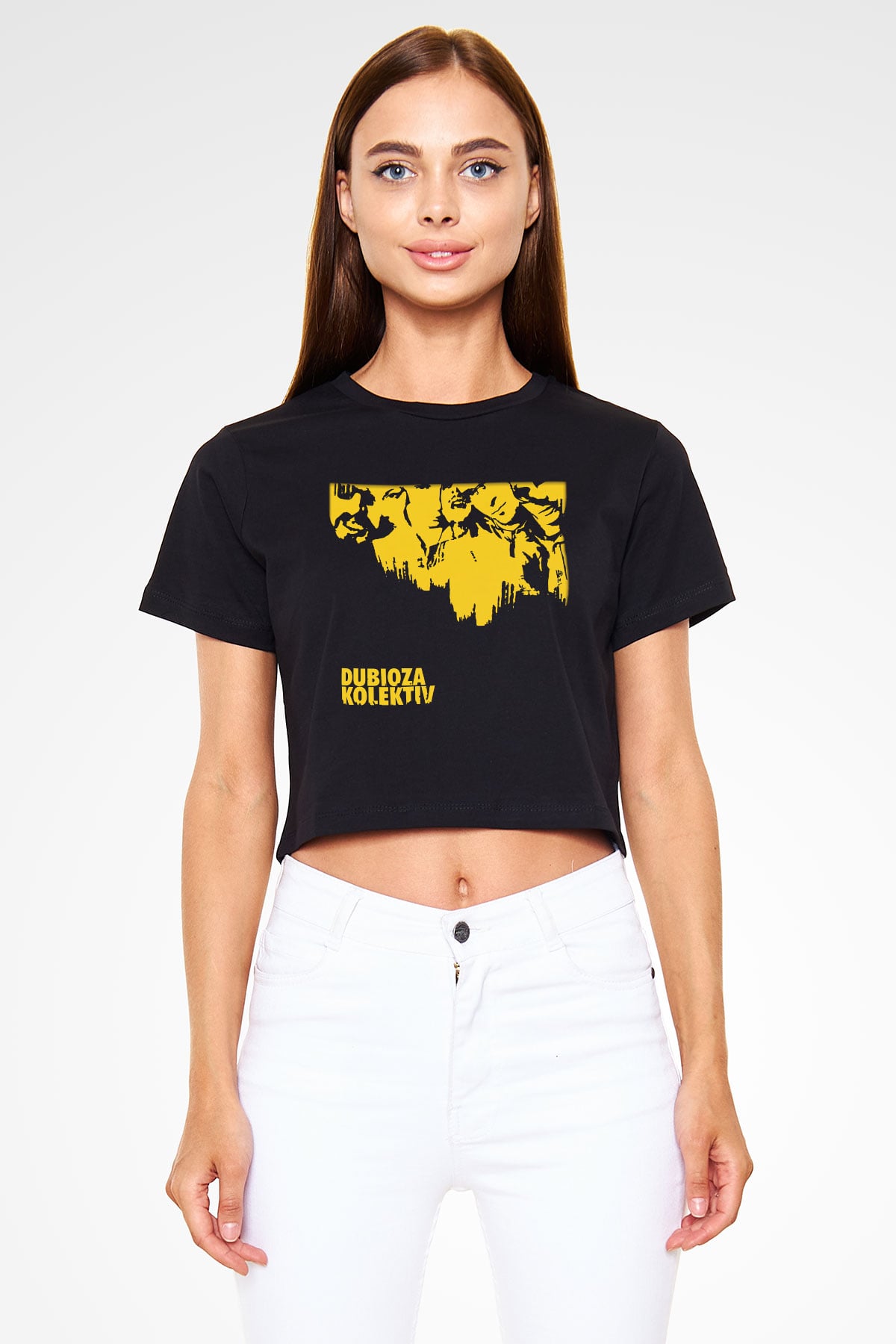 Dubioza kolektiv Siyah Crop Top Tişört
