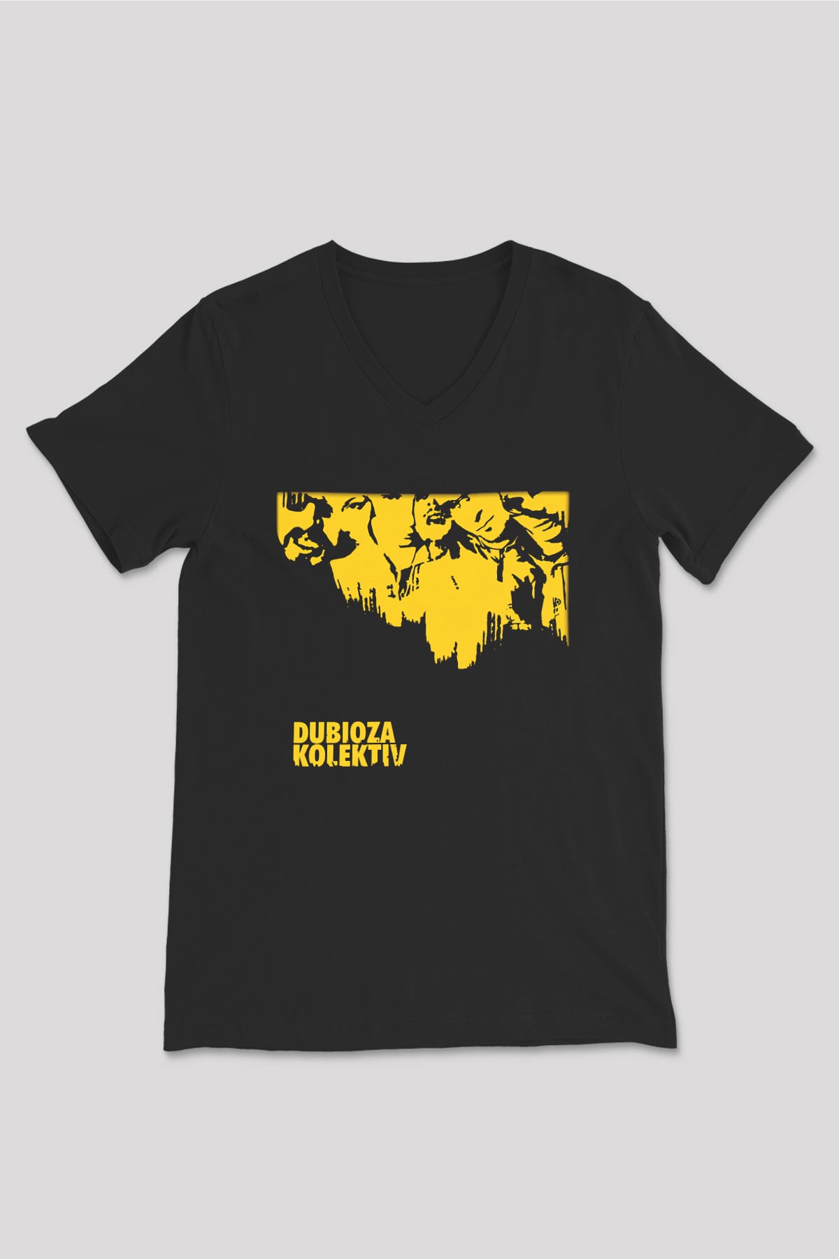 Dubioza kolektiv Siyah Unisex V Yaka Tişört T-Shirt