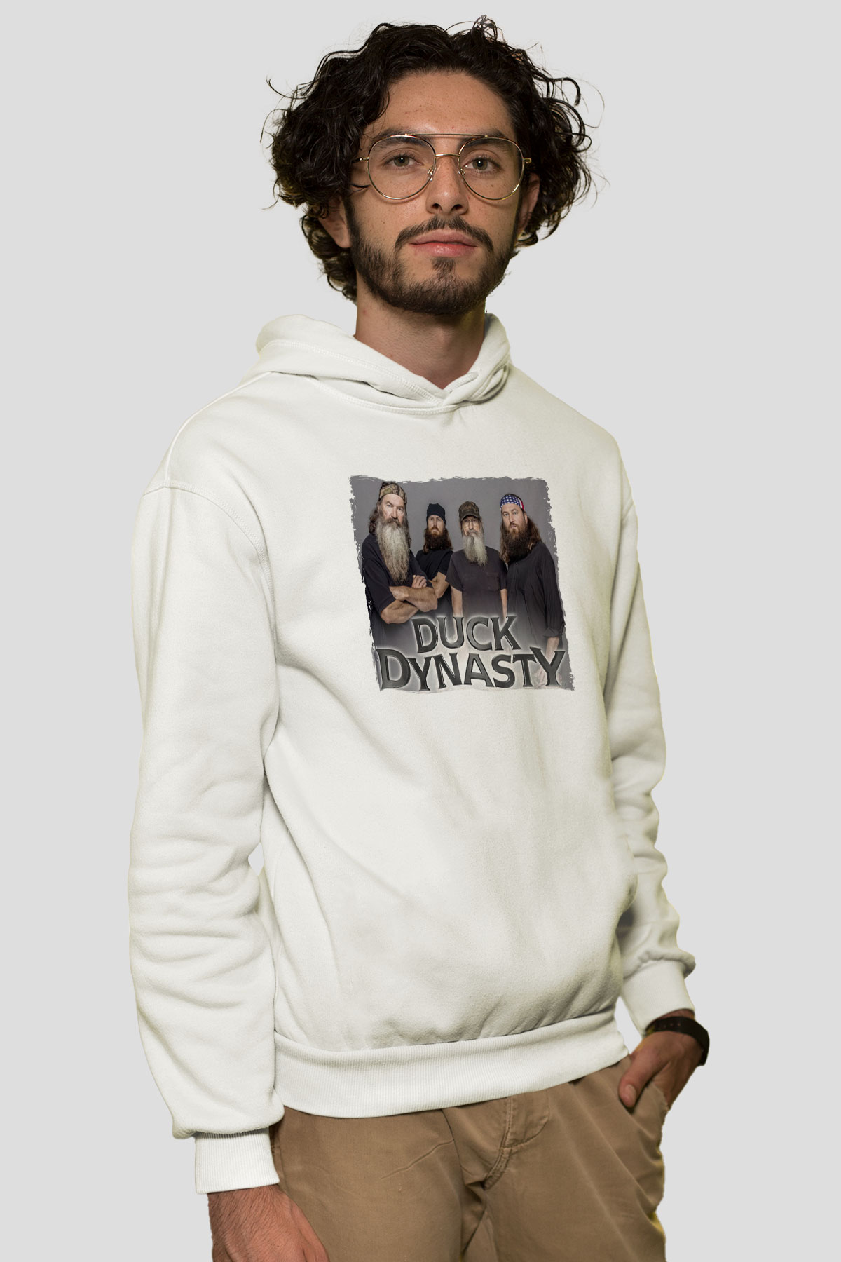 Duck Dynasty Beyaz Unisex Hoodie