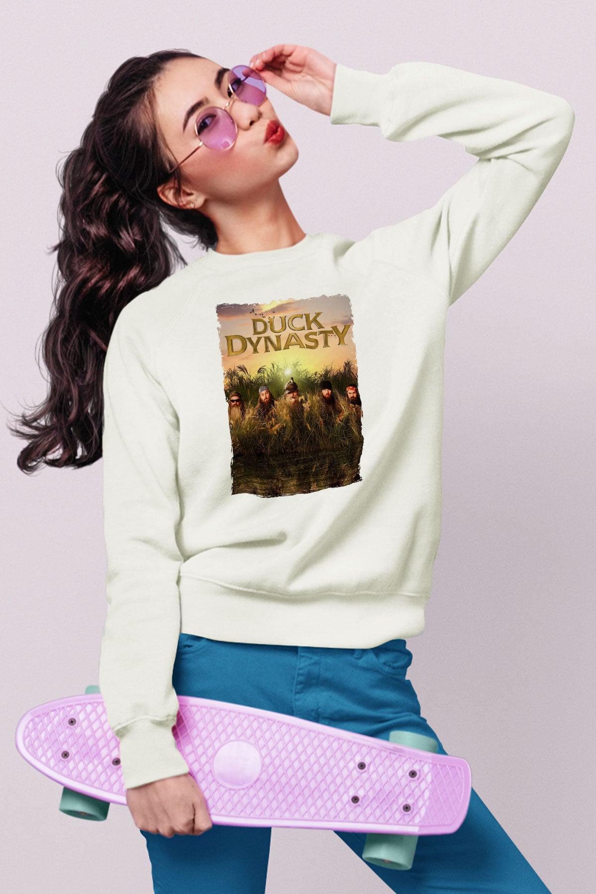 Duck Dynasty Beyaz Unisex Sweatshirt