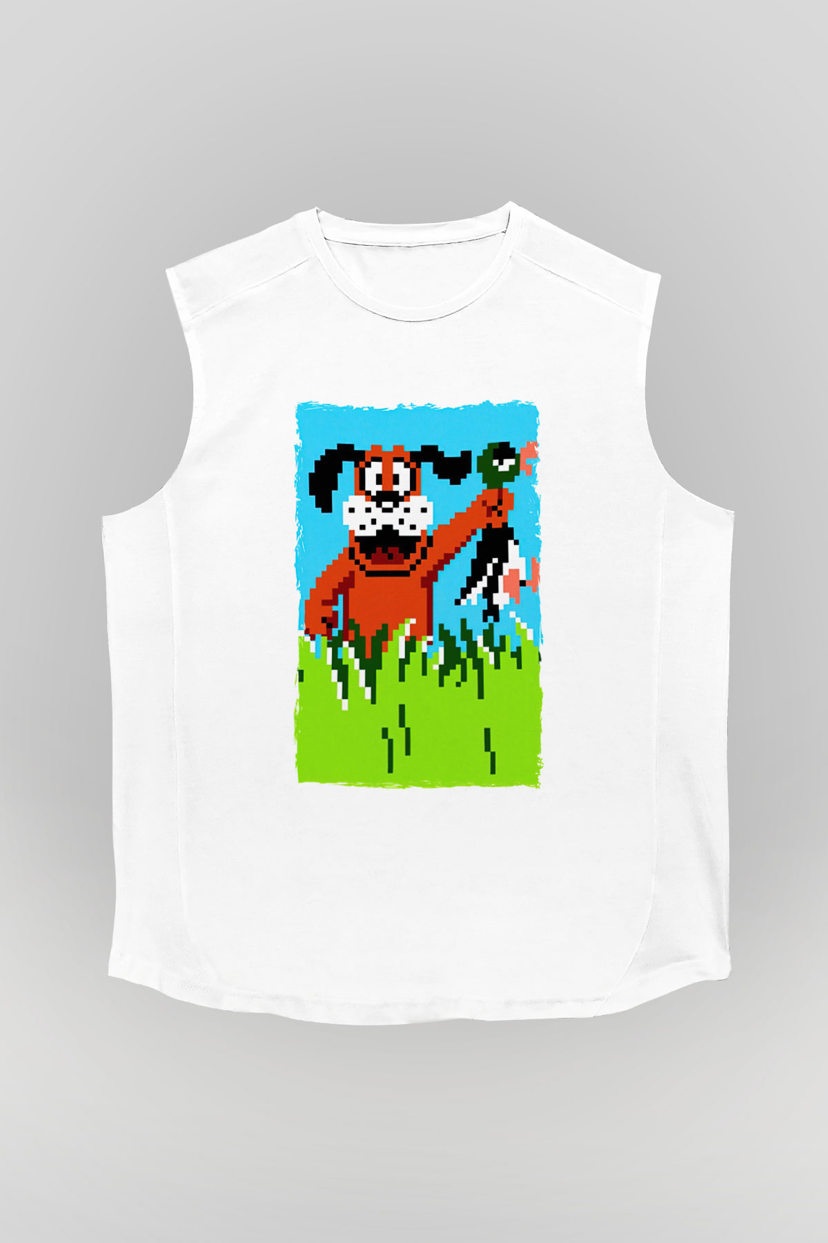 Duck Hunt Beyaz Unisex Kolsuz Tişört