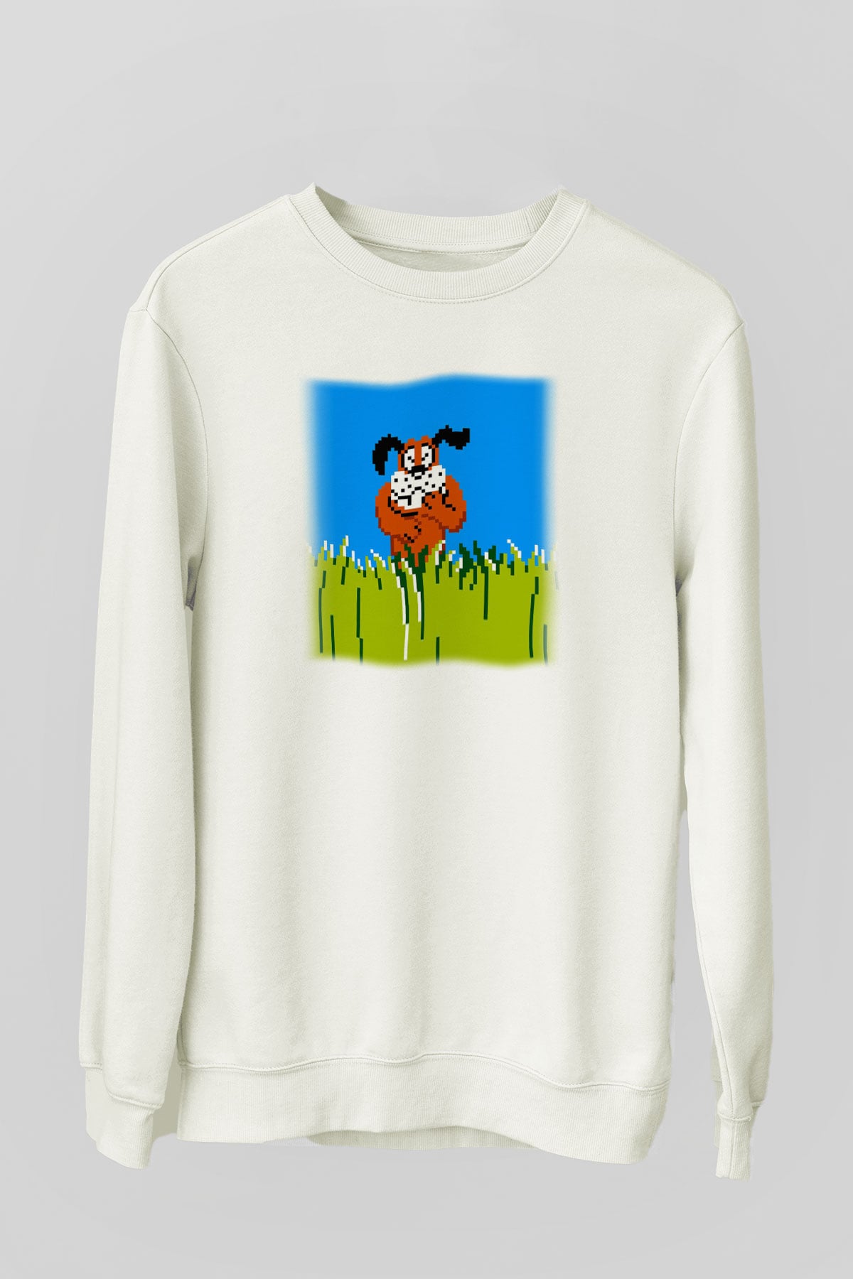 Duck Hunt Beyaz Unisex Sweatshirt