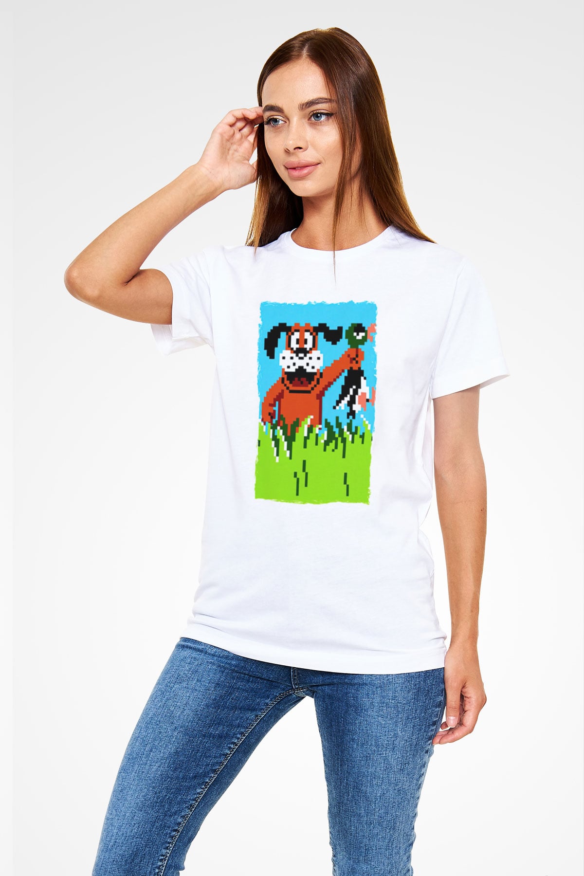 Duck Hunt Beyaz Unisex Tişört T-Shirt