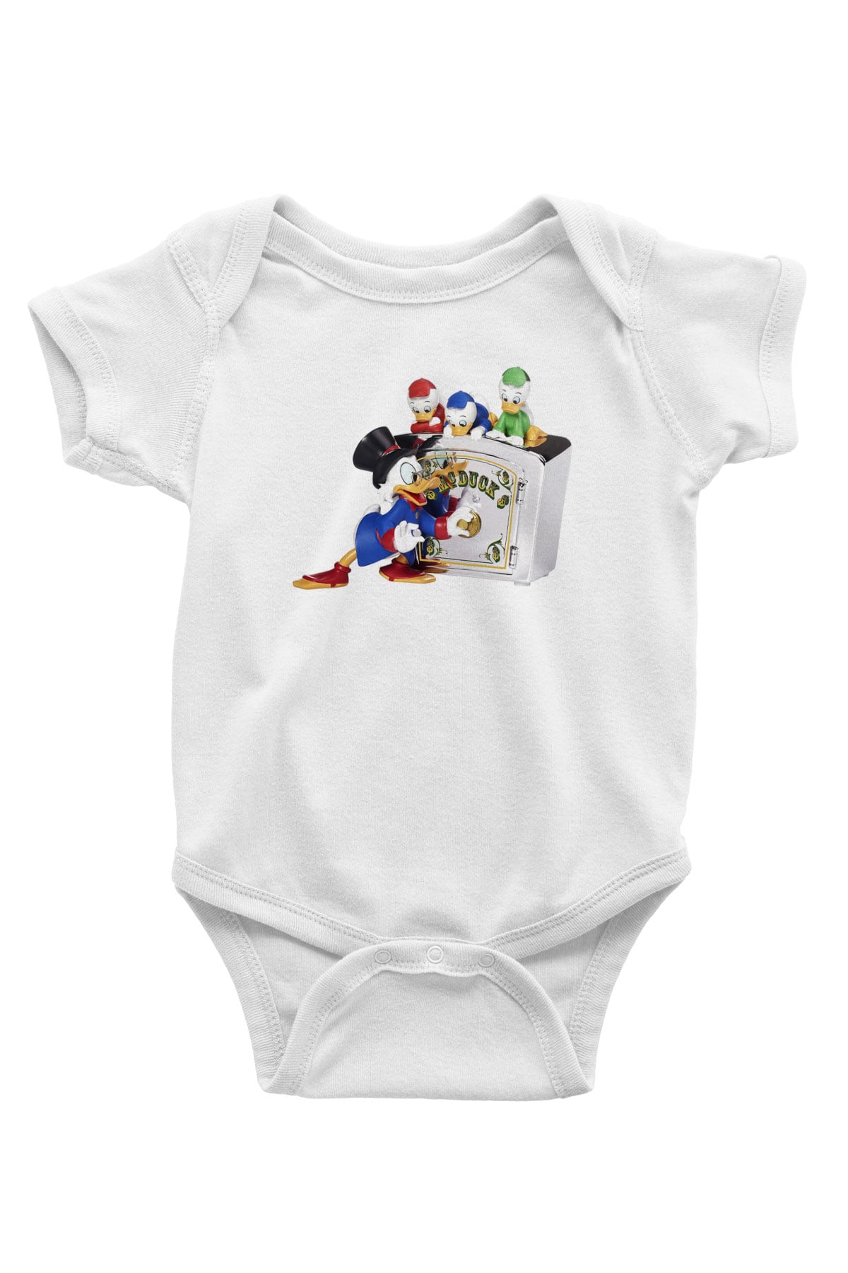 DuckTales Baskılı Beyaz Unisex Bebek Body - Zıbın