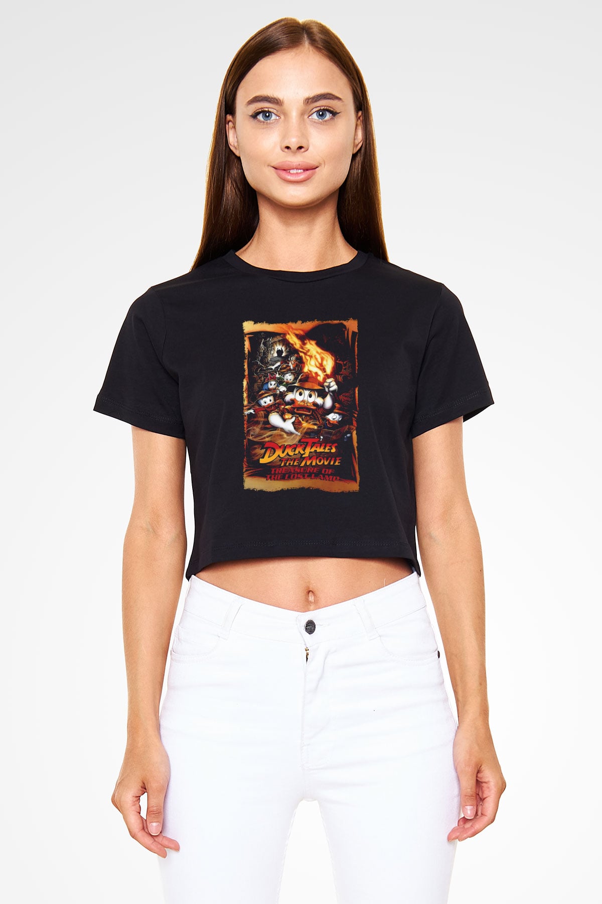 DuckTales Siyah   Crop Top Tişört
