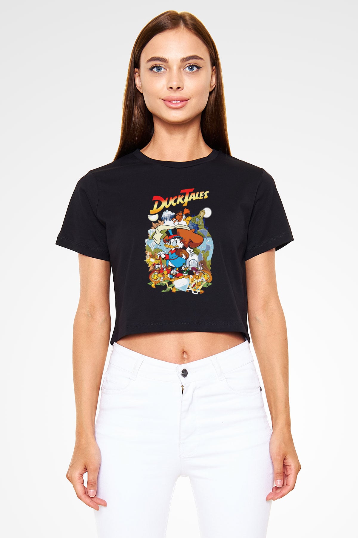 DuckTales Siyah   Crop Top Tişört