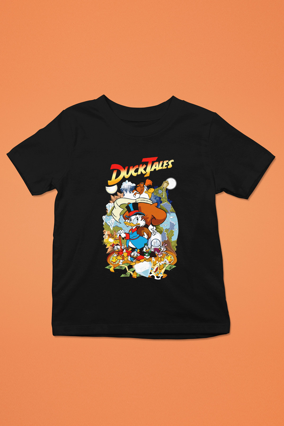 DuckTales Siyah Unisex  Çocuk Tişört