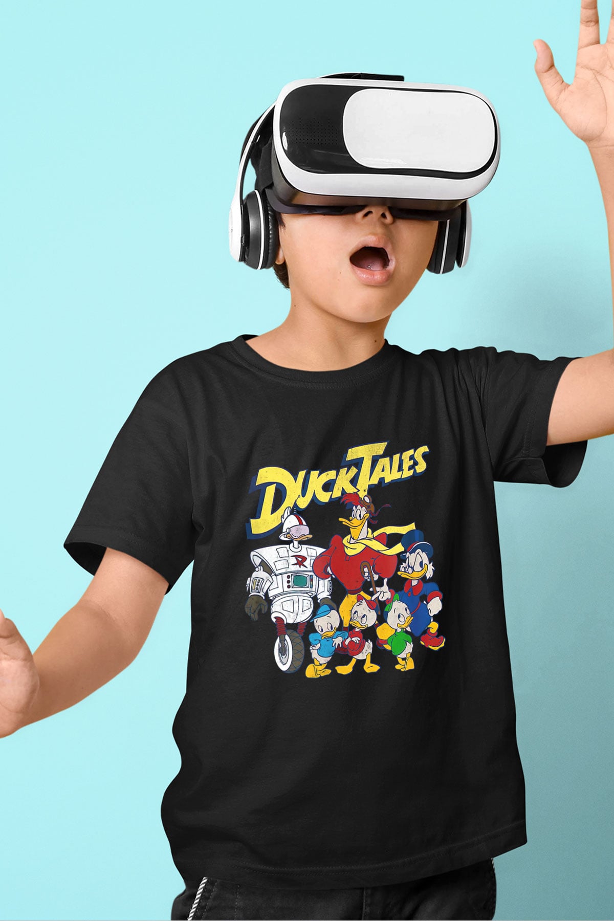 DuckTales Siyah Unisex  Çocuk Tişört