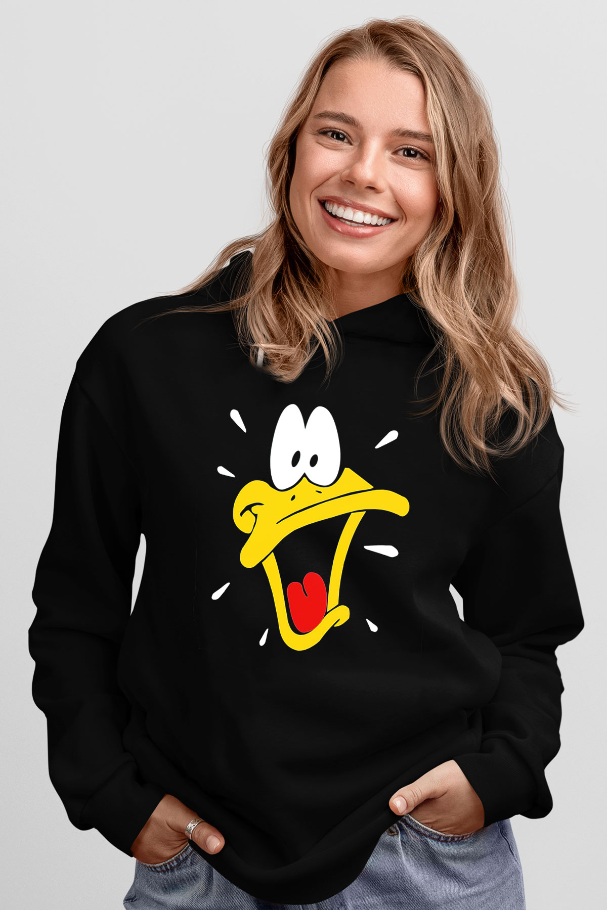 DuckTales Siyah Unisex Kapüşonlu Sweatshirt