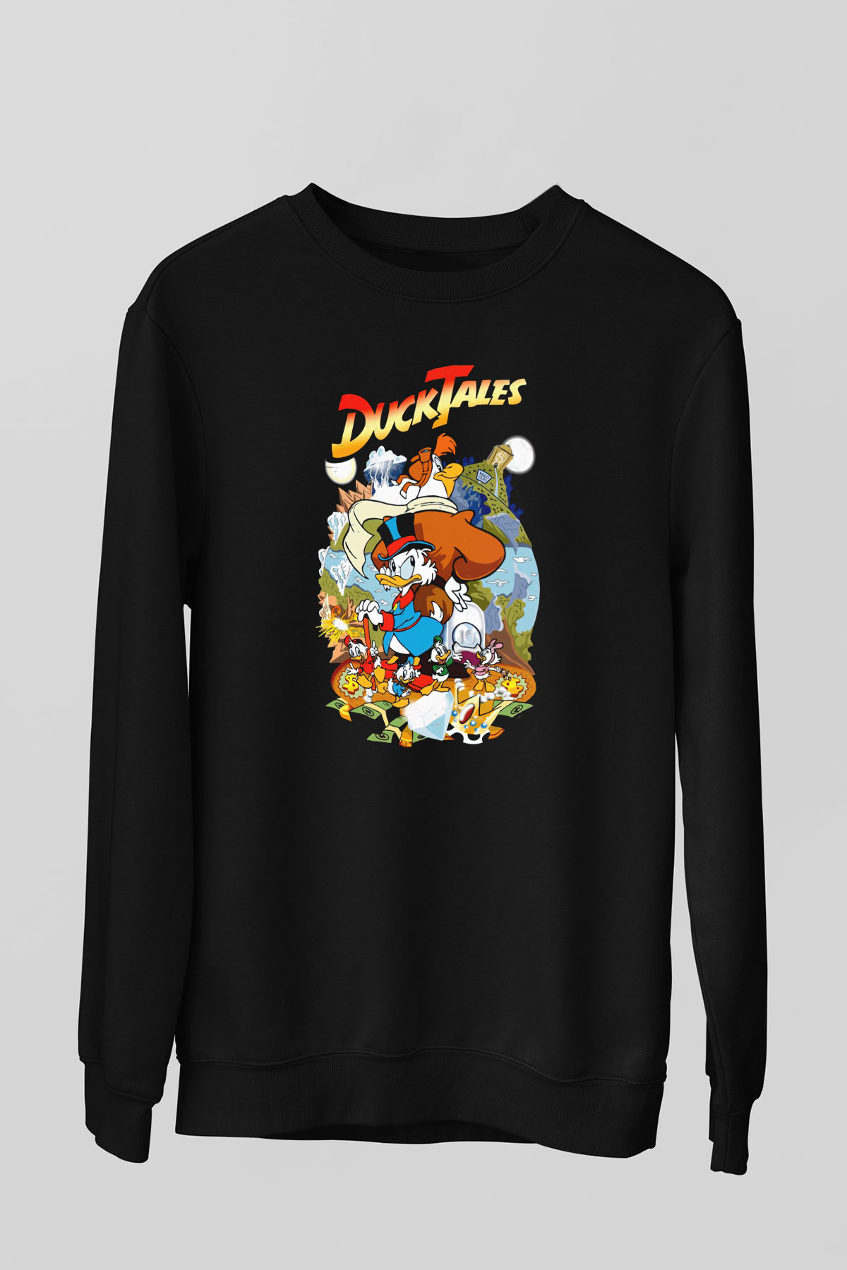 DuckTales Siyah Unisex  Sweatshirt
