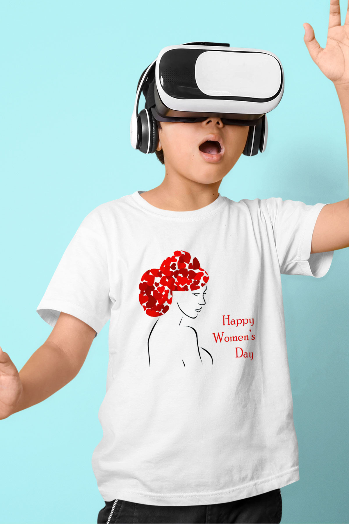 Dünya Kadınlar Günü Beyaz Unisex Çocuk Tişört