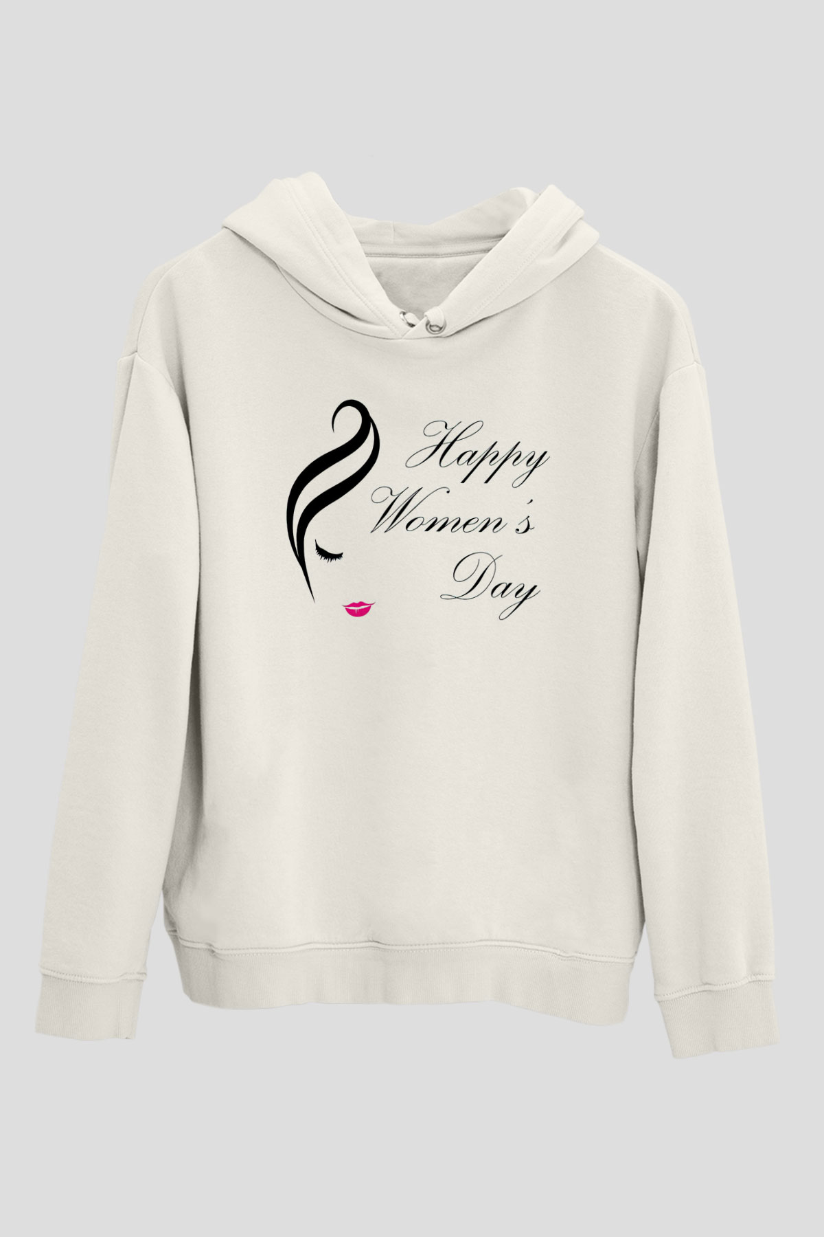 Dünya Kadınlar Günü Beyaz Unisex Hoodie