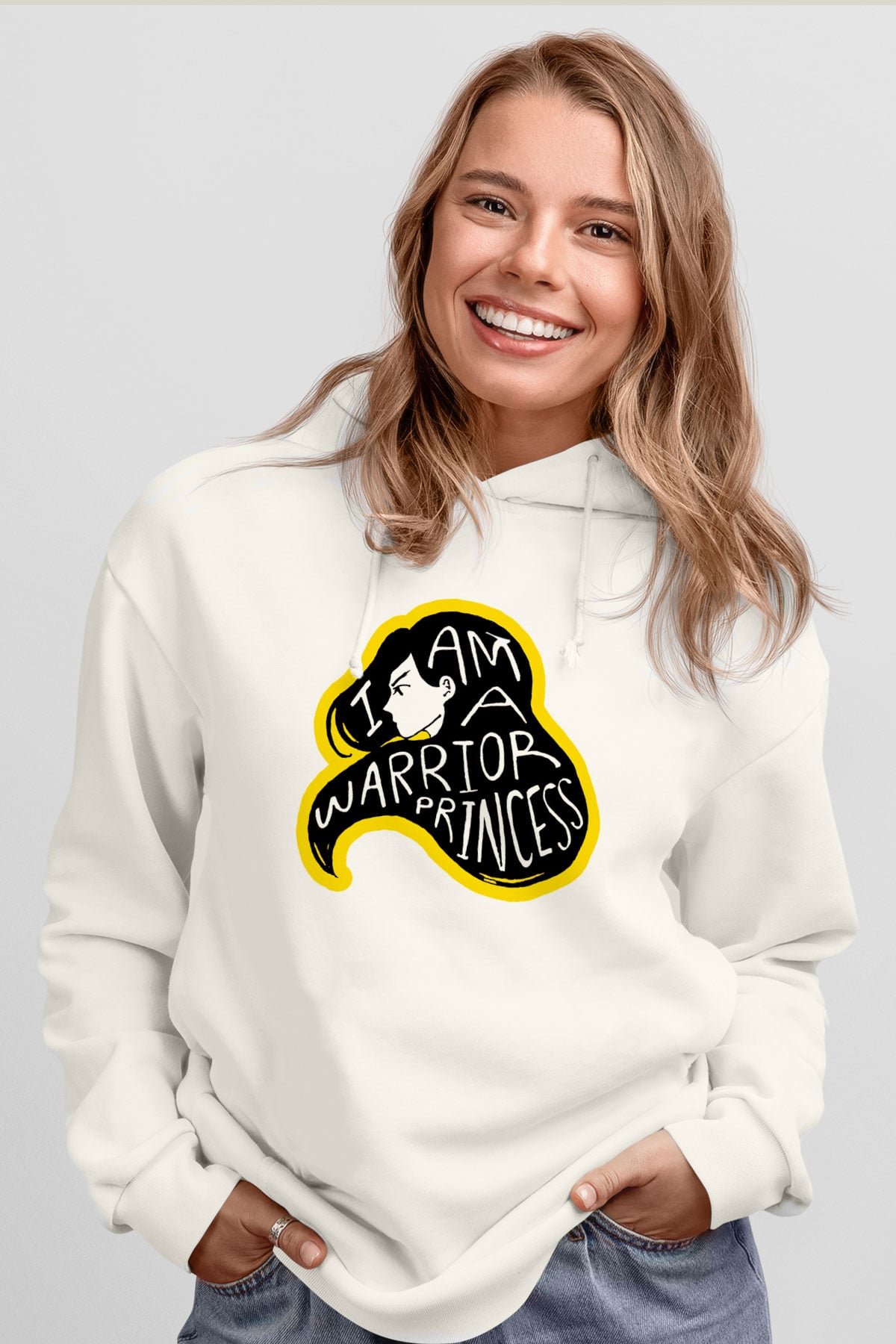 Dünya Kadınlar Günü Beyaz Unisex Kapşonlu Sweatshirt
