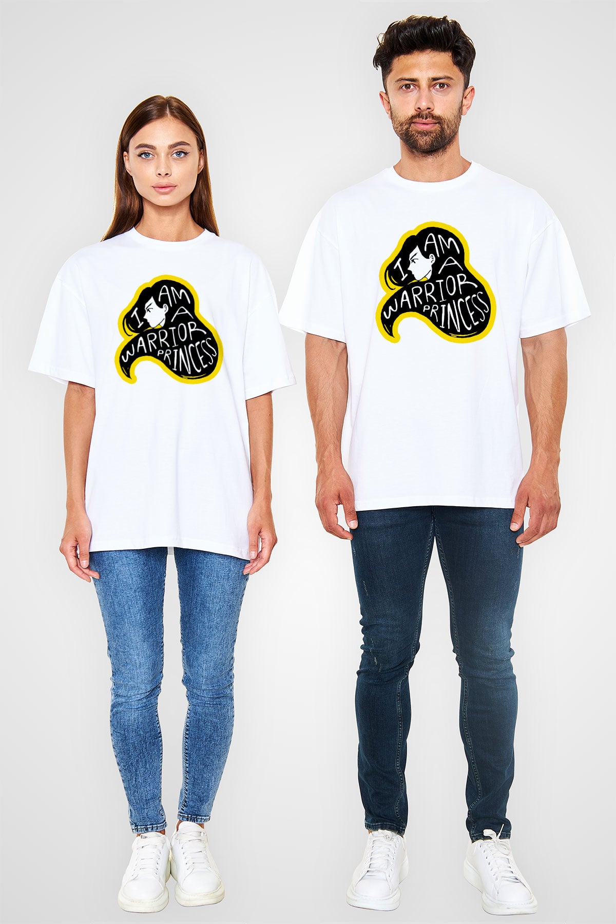 Dünya Kadınlar Günü Beyaz Unisex Oversize Tişört T-Shirt