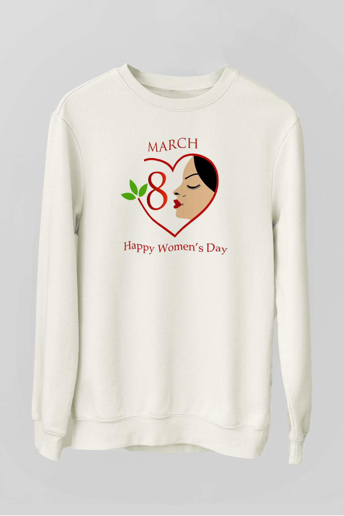 Dünya Kadınlar Günü Beyaz Unisex Sweatshirt