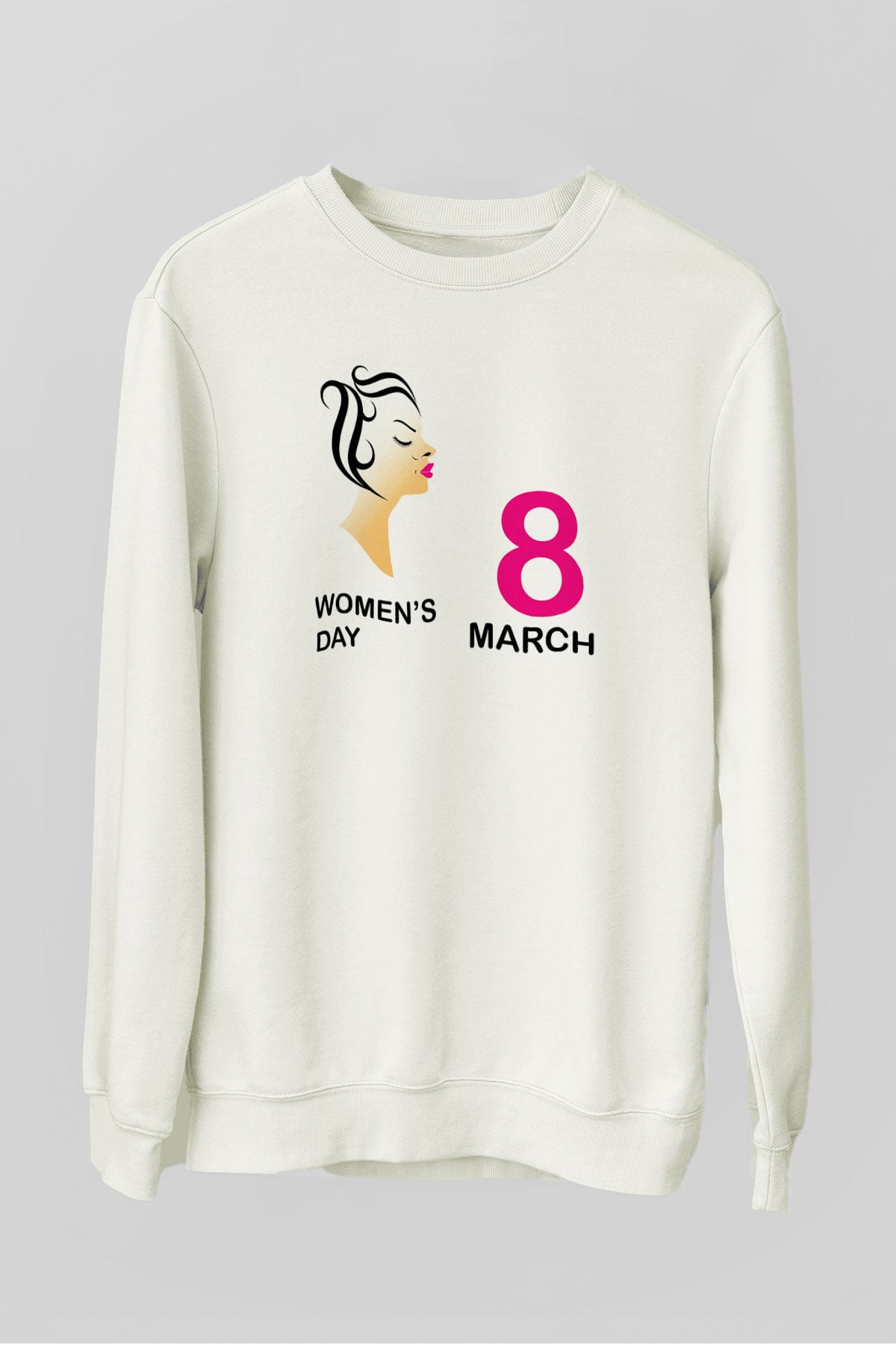 Dünya Kadınlar Günü Beyaz Unisex Sweatshirt