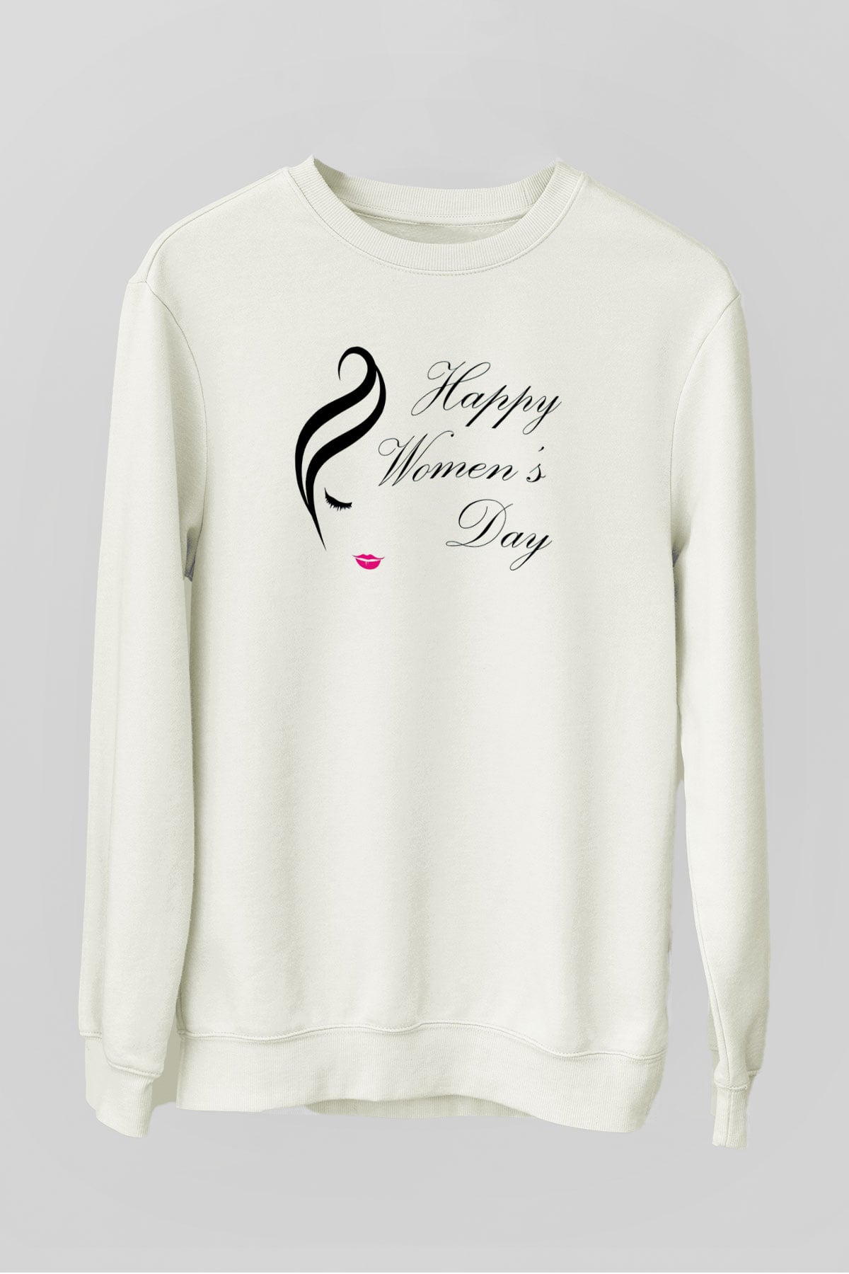 Dünya Kadınlar Günü Beyaz Unisex Sweatshirt