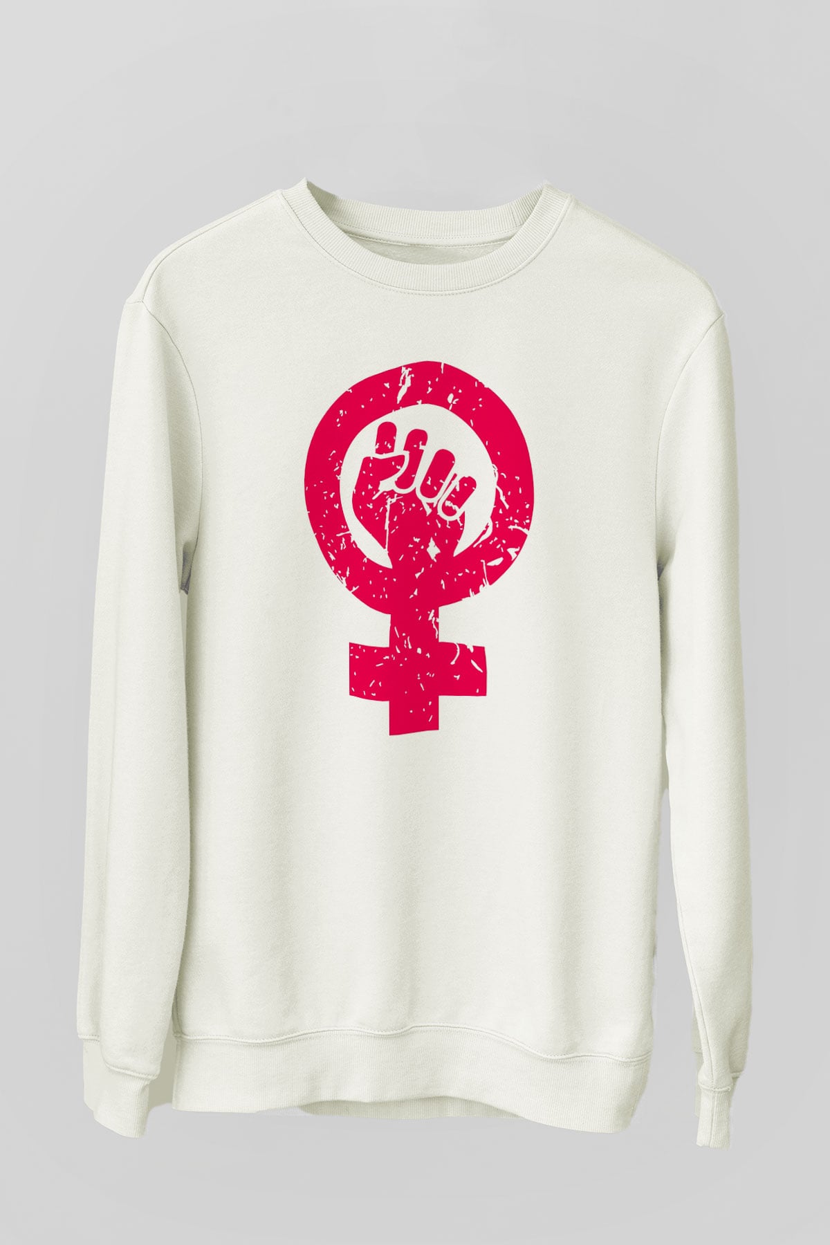 Dünya Kadınlar Günü Beyaz Unisex Sweatshirt