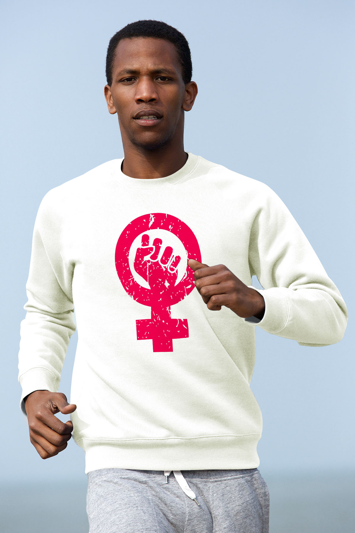 Dünya Kadınlar Günü Beyaz Unisex Sweatshirt