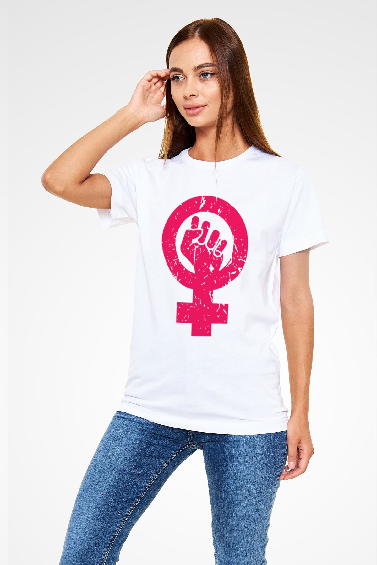 Dünya Kadınlar Günü Beyaz Unisex Tişört T-Shirt - TişörtFabrikası