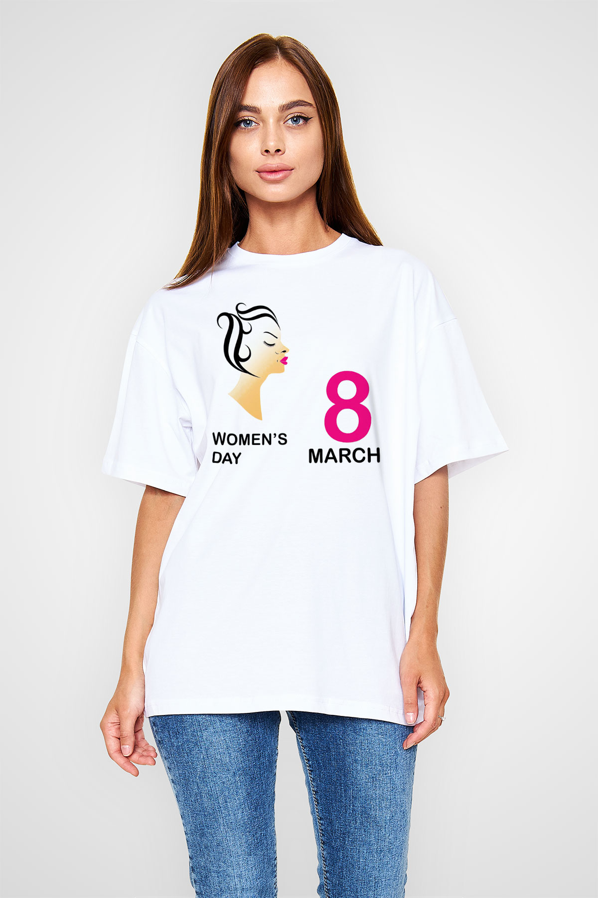 Dünya Kadınlar Günü Beyaz Unisex Tişört T-Shirt - TişörtFabrikası