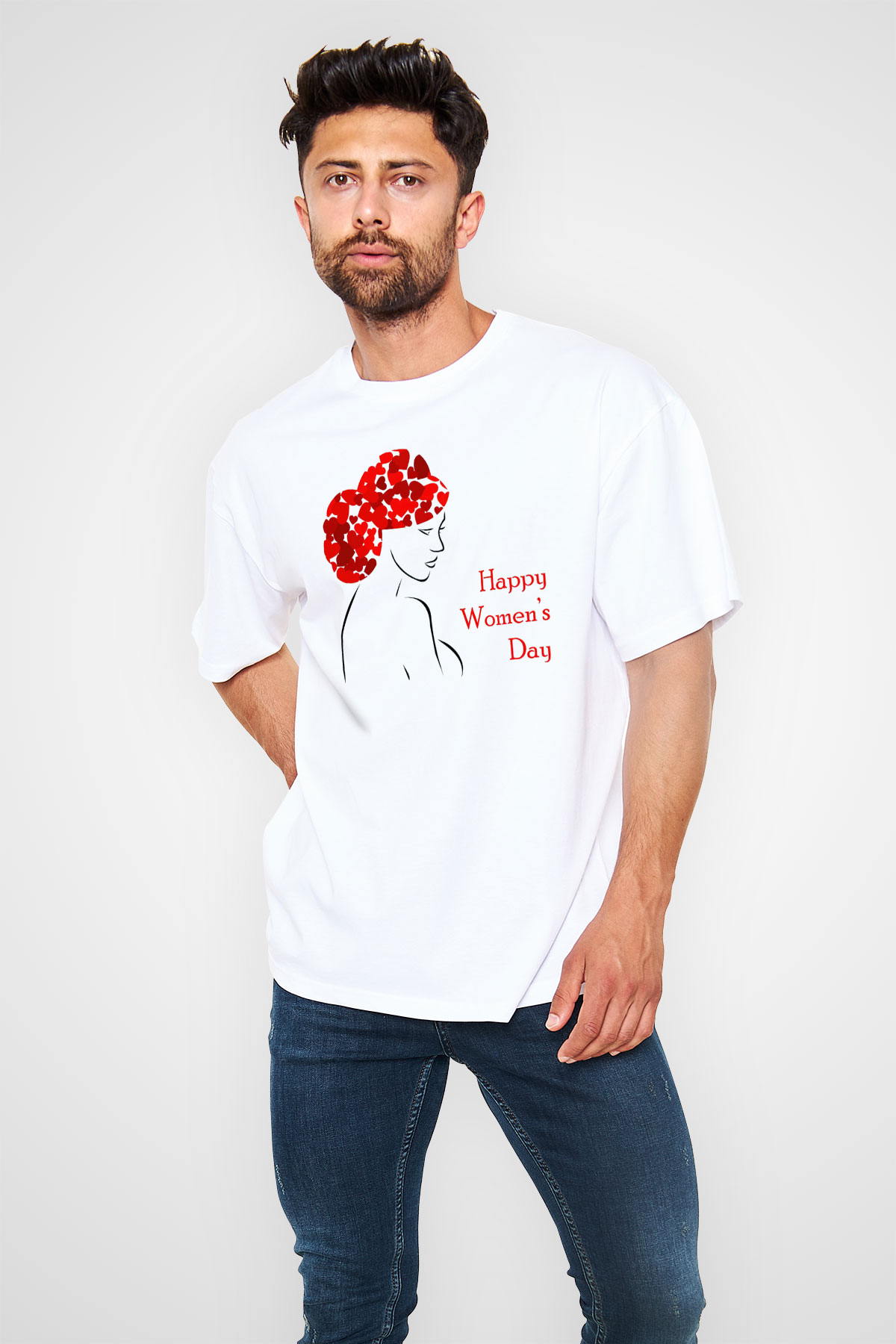 Dünya Kadınlar Günü Beyaz Unisex Tişört T-Shirt - TişörtFabrikası