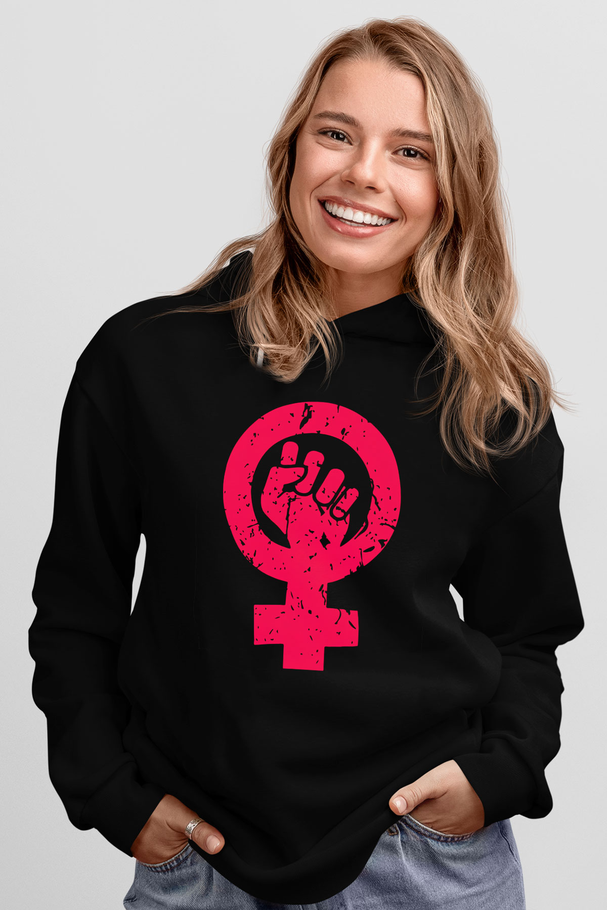 Dünya Kadınlar Günü Siyah Unisex Hoodie
