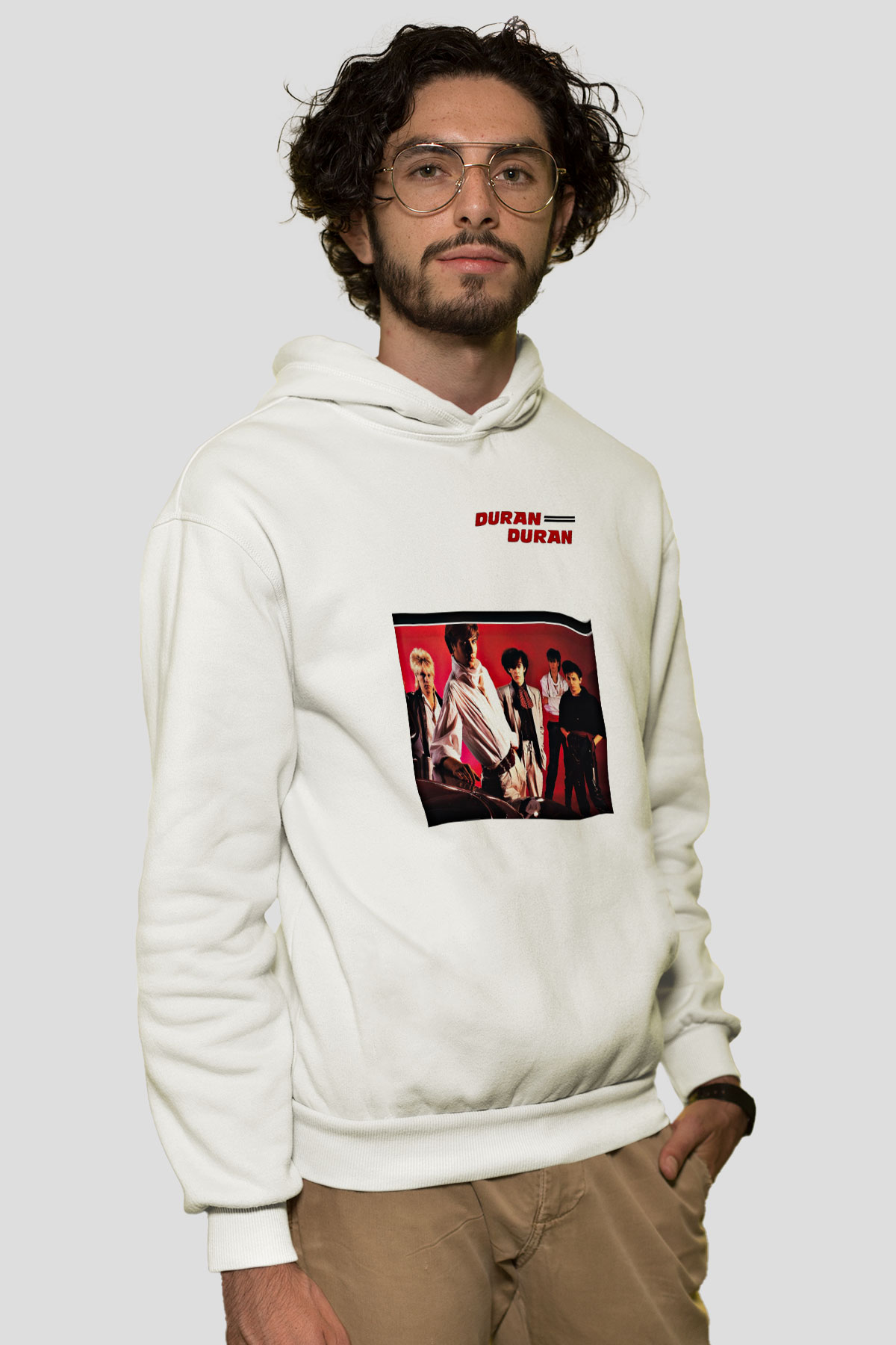 Duran Duran Baskılı Unisex Beyaz Hoodie