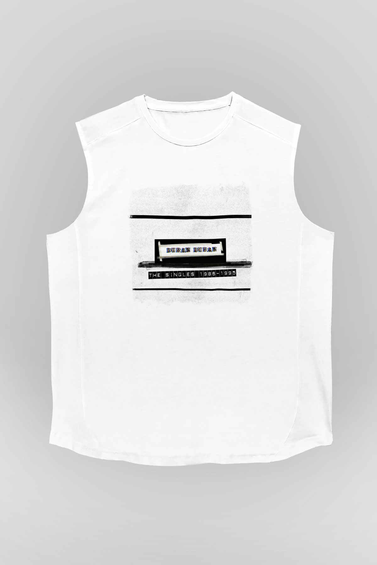 Duran Duran Baskılı Unisex Beyaz Kolsuz Tişört