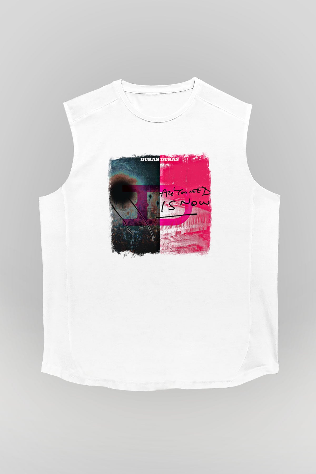 Duran Duran Baskılı Unisex Beyaz Kolsuz Tişört
