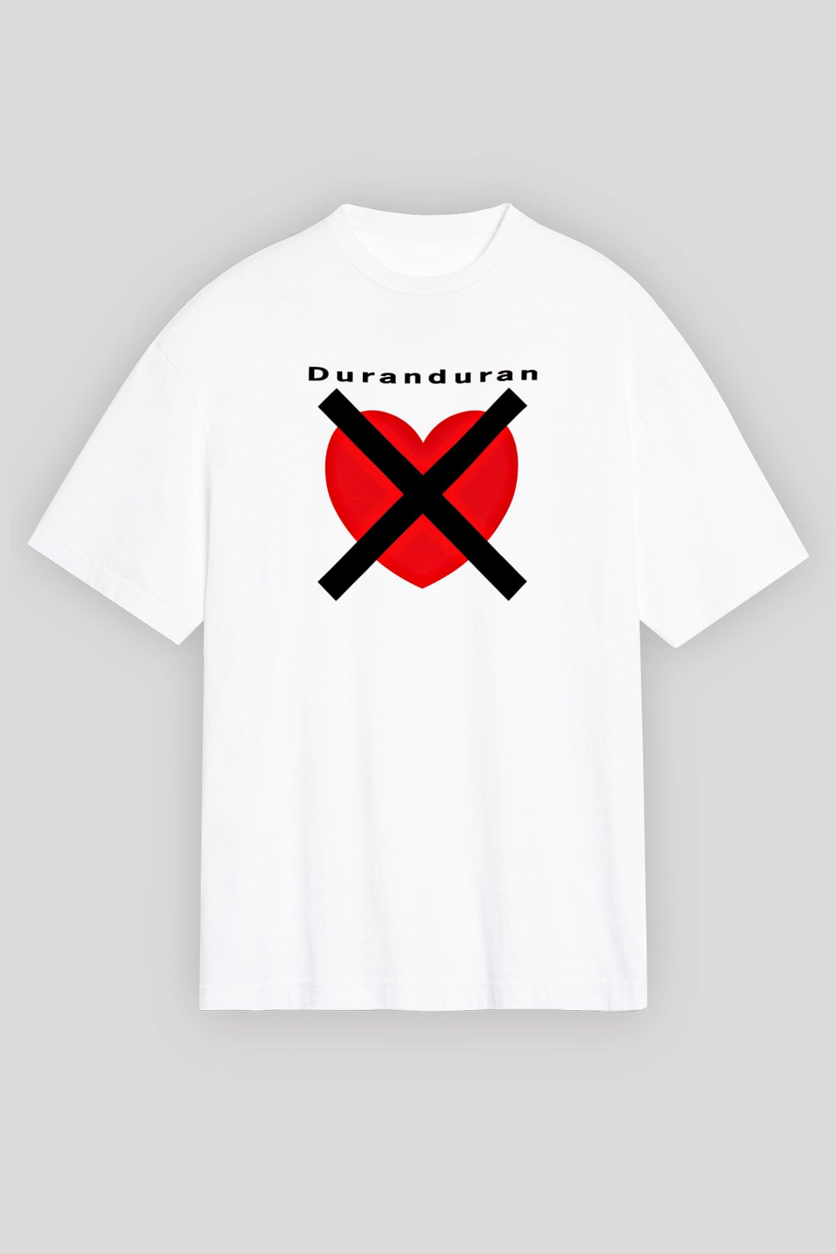 Duran Duran Baskılı Unisex Beyaz Oversize Tişört