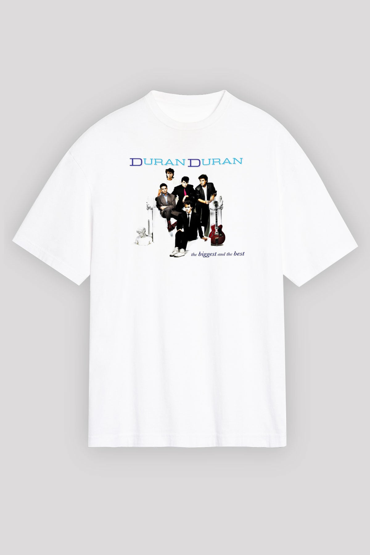 Duran Duran Baskılı Unisex Beyaz Oversize Tişört